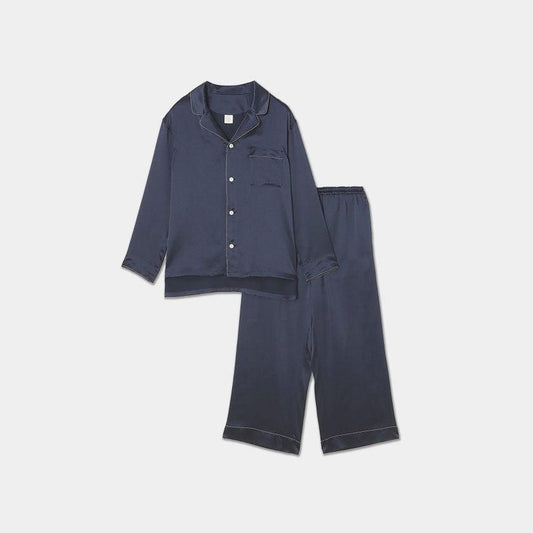 絲綢 優雅海軍藍 套裝 睡衣套裝 Foo Tokyo