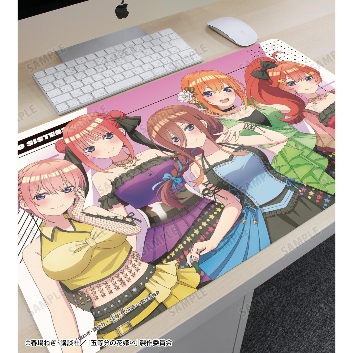 《五等分的新娘》∽_rockin’star合作 描繪新作 集合 搖滾偶像版 多功能桌墊