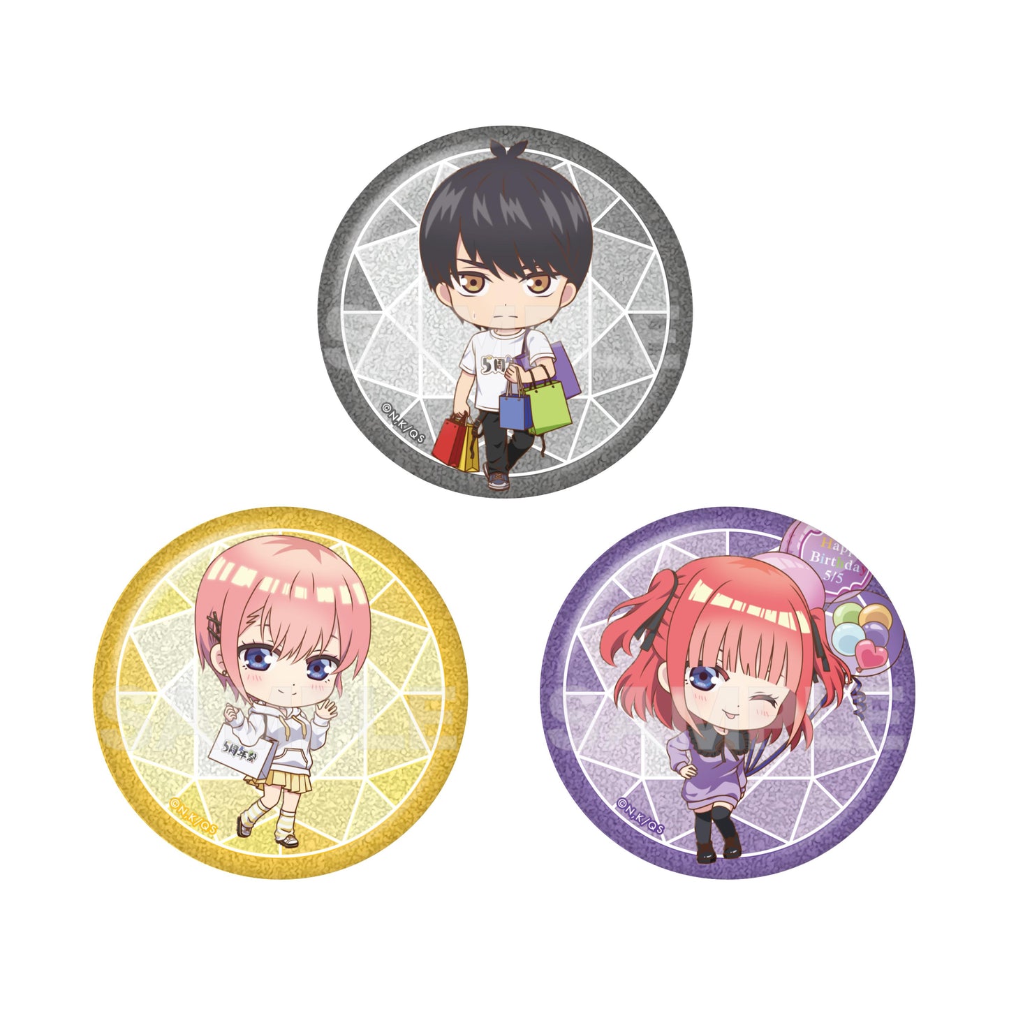 《五等分的新娘》∽_閃粉罐徽章/01組合B(共6種)【全套組合箱/6個裝】