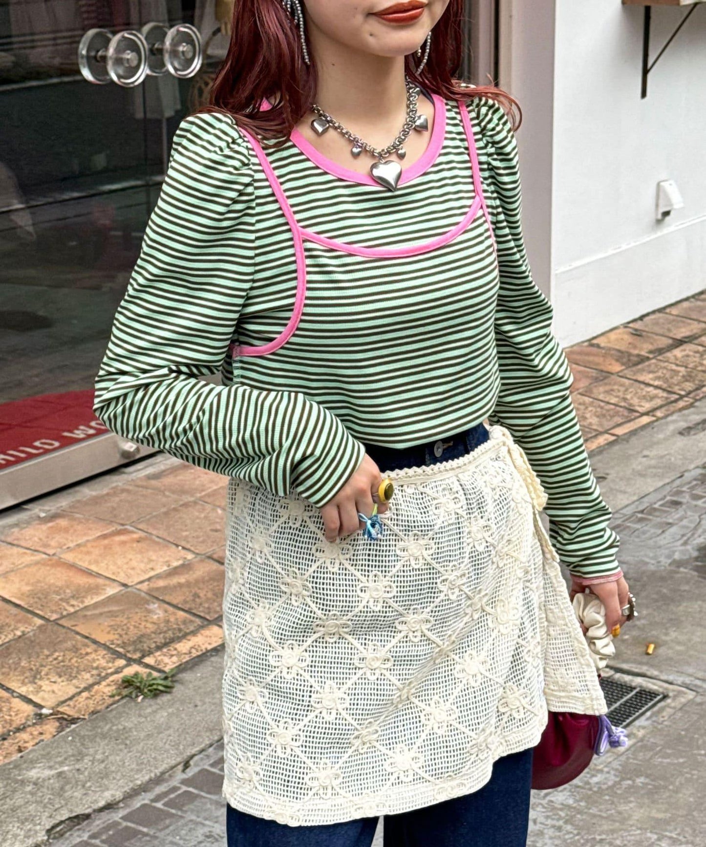 【2024AW】【HELLO.SANFRANCISCO/你好,舊金山】多色條紋兩穿長T恤