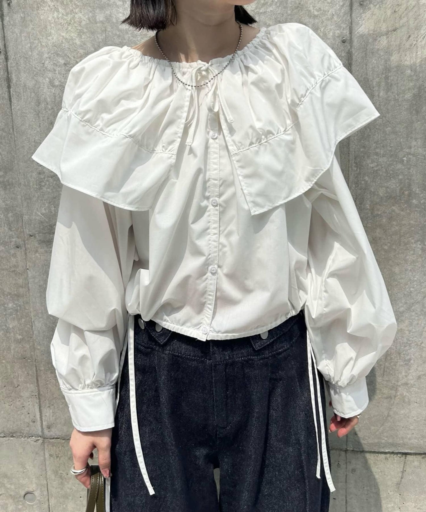 【3色展開】中長款領口襯衫