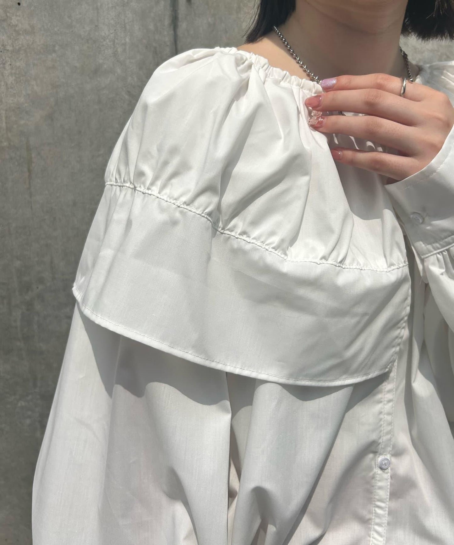 【3色展開】中長款領口襯衫