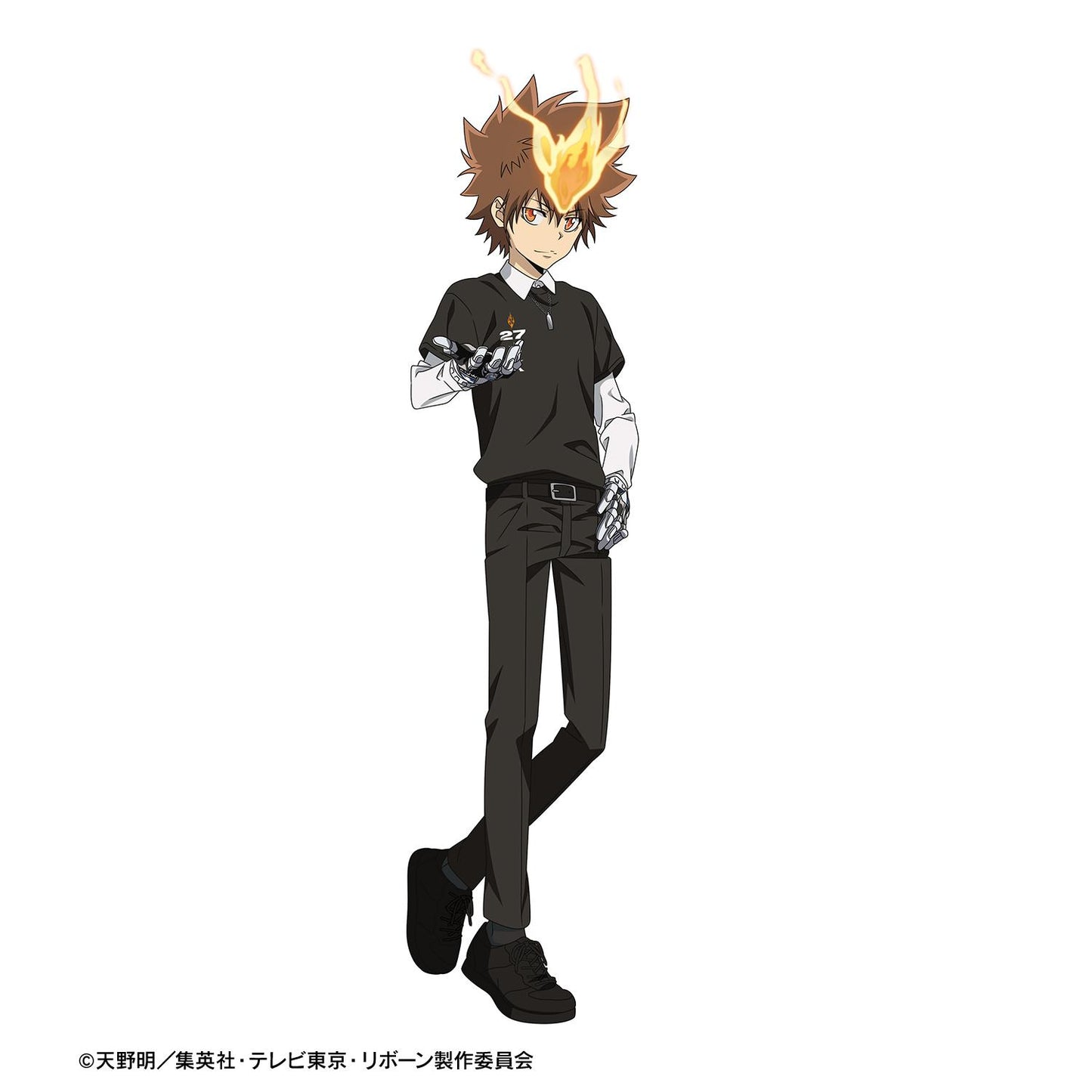 《家庭教師HITMAN REBORN!》_(尺碼/L)_描繪版 沢田 綱吉 休閒裝版 著用T恤 男士