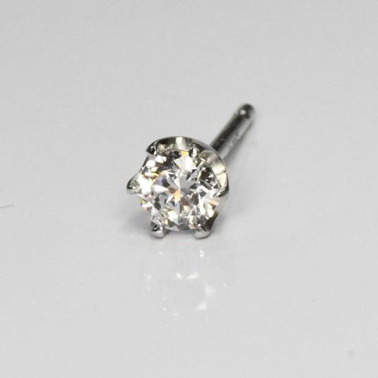 侍ダイヤモンド 天然ダイヤモンド メンズシングルピアス 「シングルソリティア1」 0.1ct H&C G~Iカラー VS~SIクラス 一粒 (SD-M-0002)