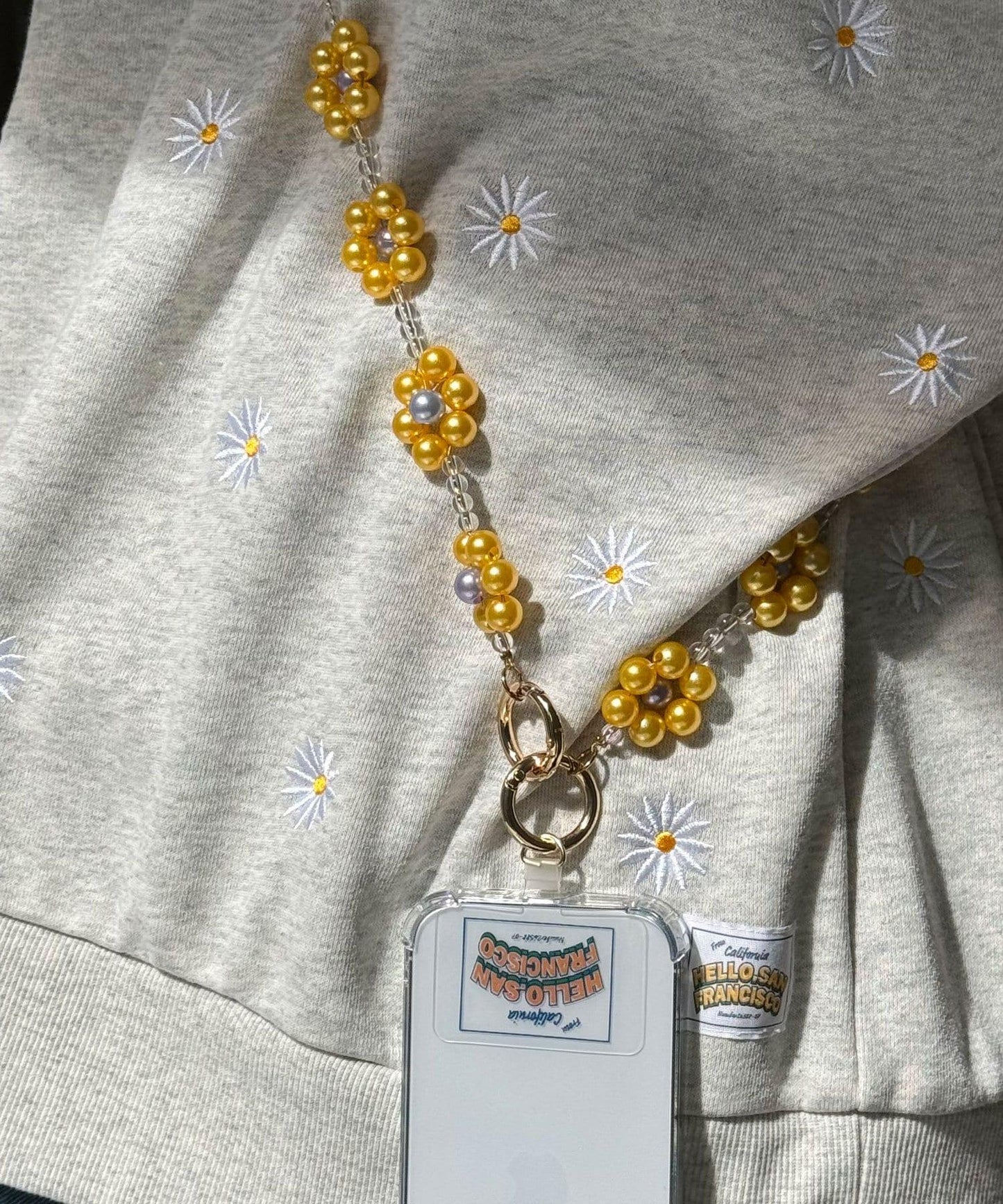 【2024AW】【HELLO.SANFRANCISCO/你好,舊金山】花朵珠寶手機斜挎包