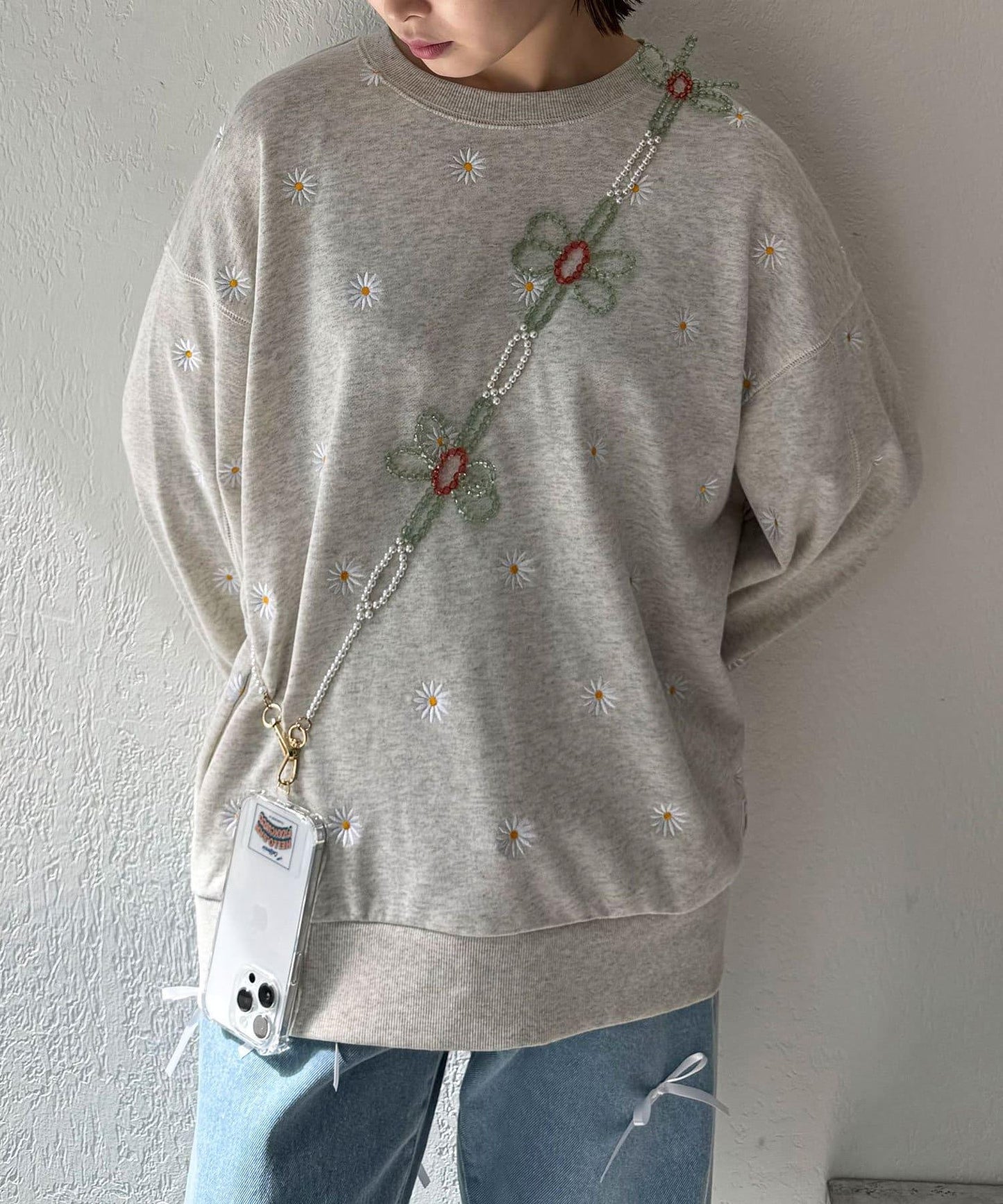 【2024AW】【HELLO.SANFRANCISCO/你好,舊金山】大花珠手機斜挎包