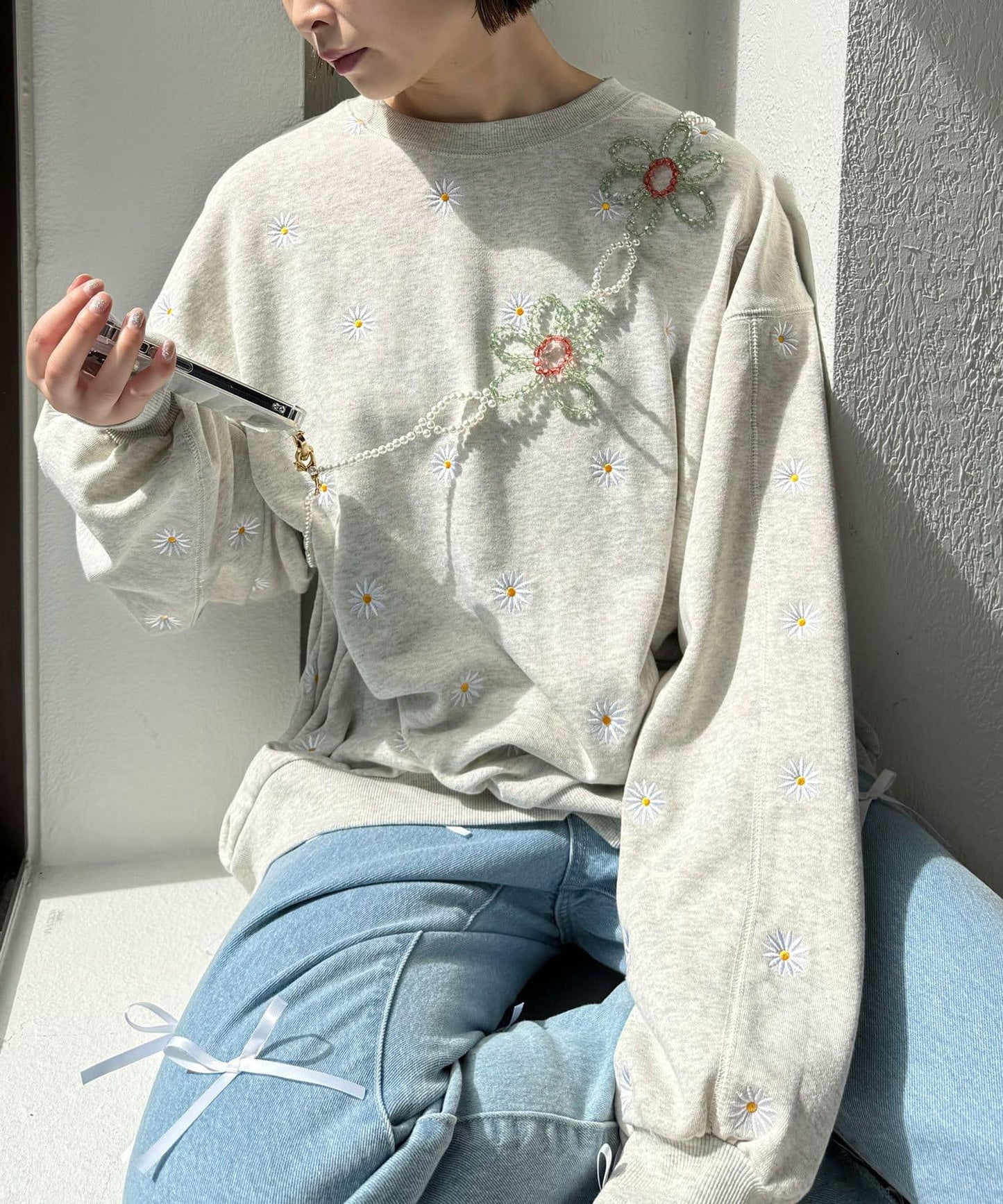 【2024AW】【HELLO.SANFRANCISCO/你好,舊金山】大花珠手機斜挎包