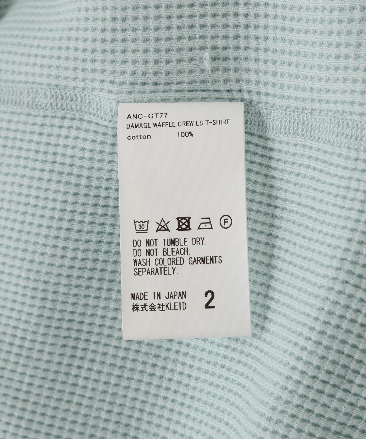 ANCELLM/安瑟爾姆/破損華夫餅圓領長袖T恤