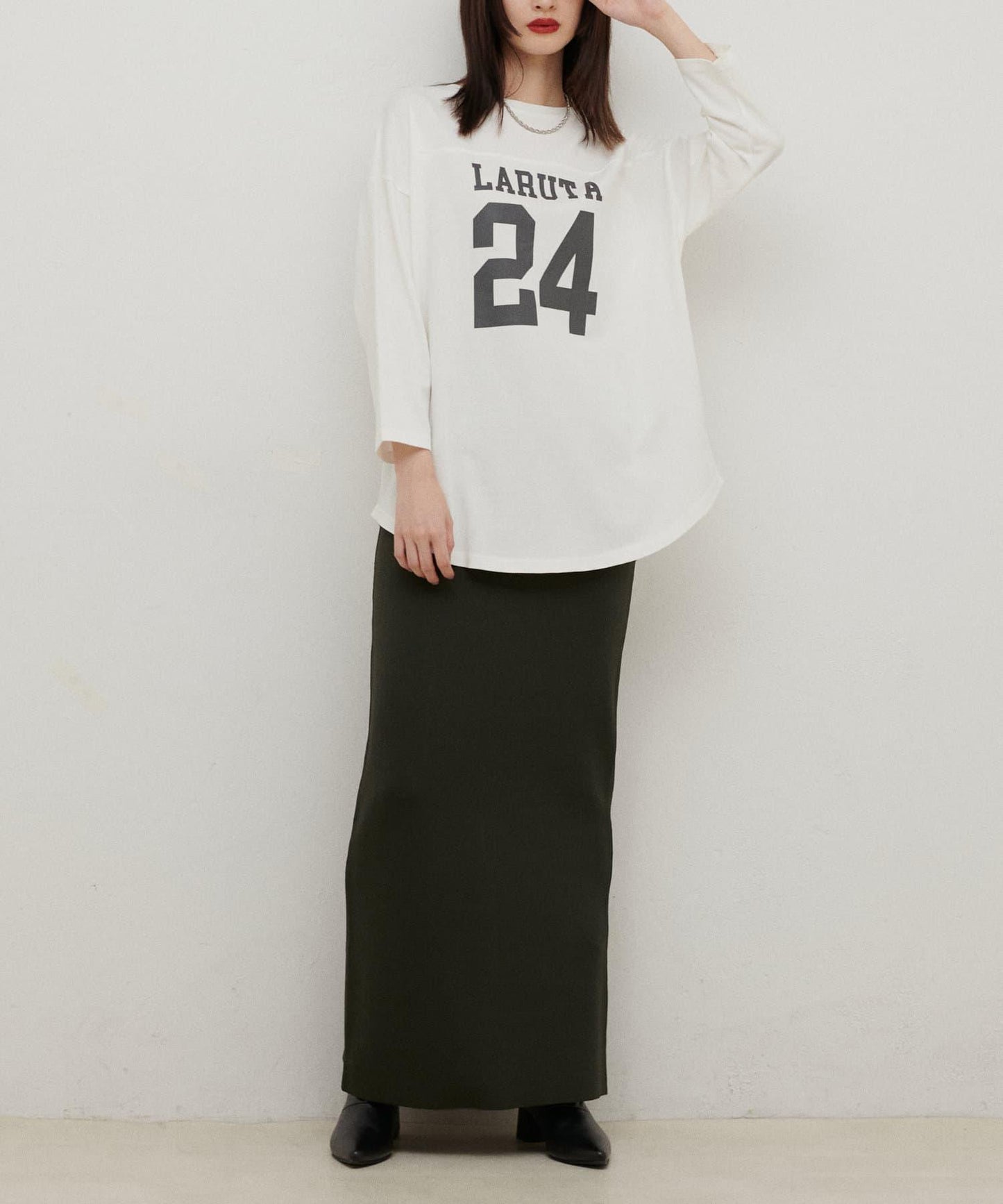 七分袖2WAY標誌印花T恤LARUTA24