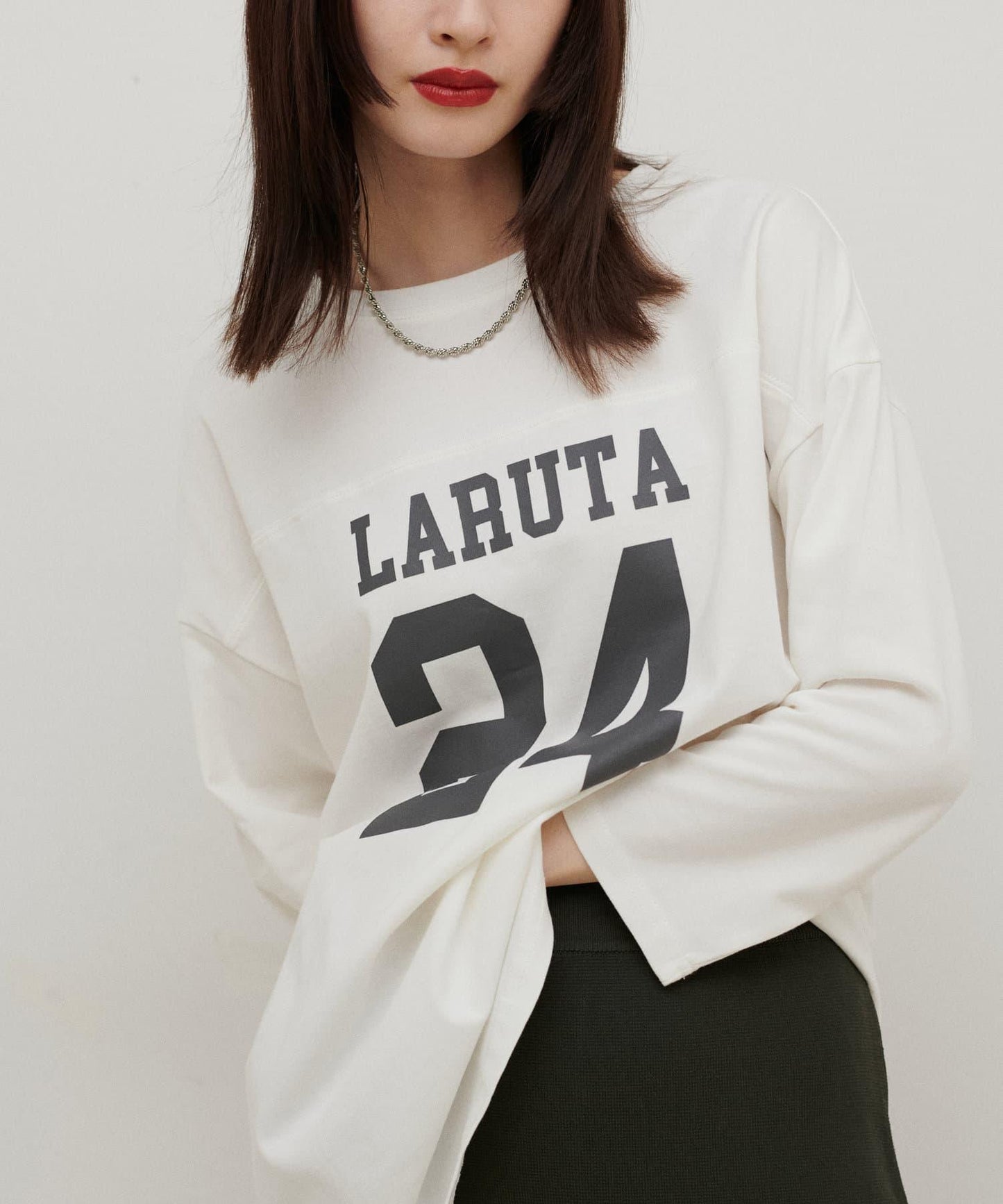 七分袖2WAY標誌印花T恤LARUTA24