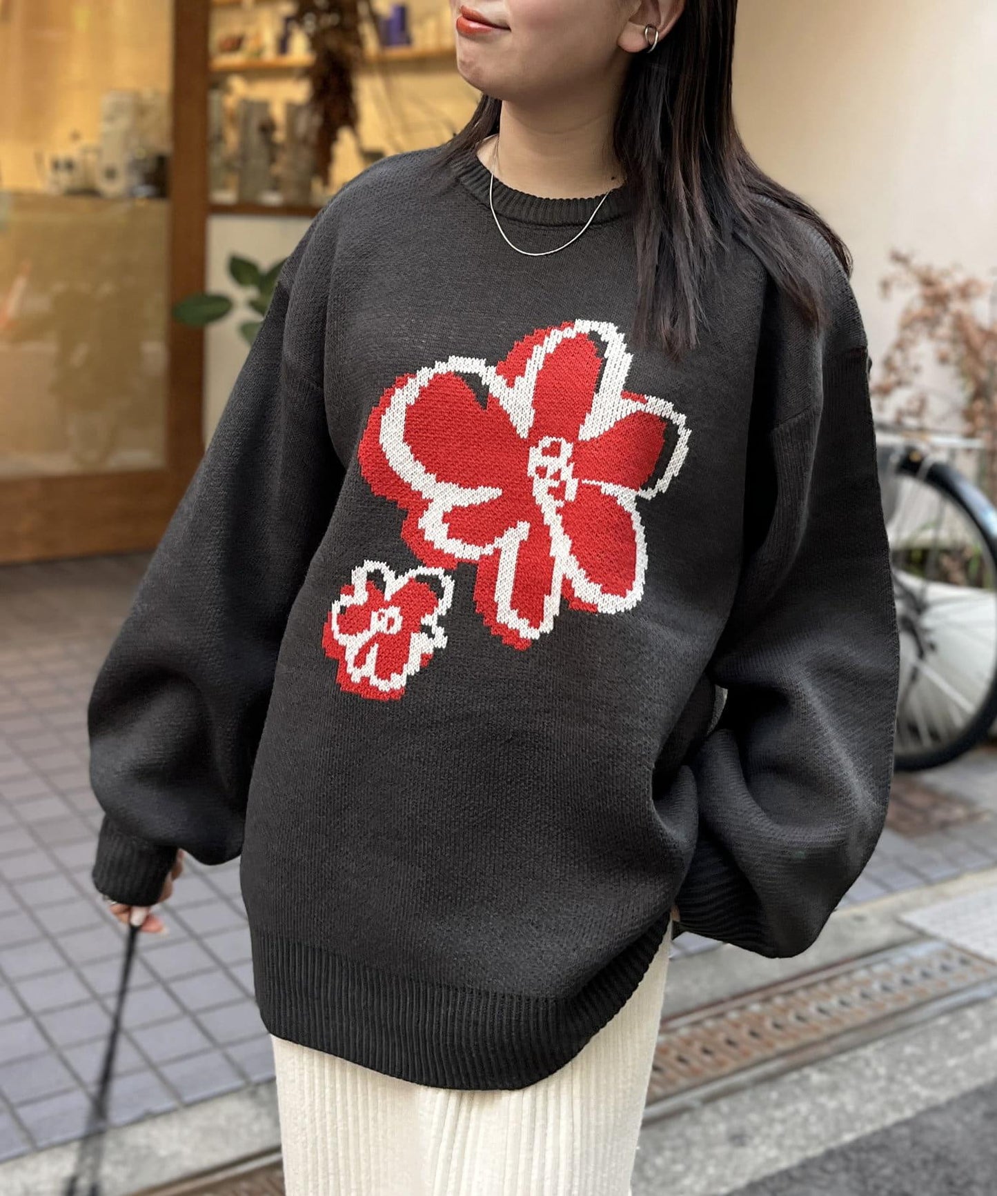 混色提花針織衫