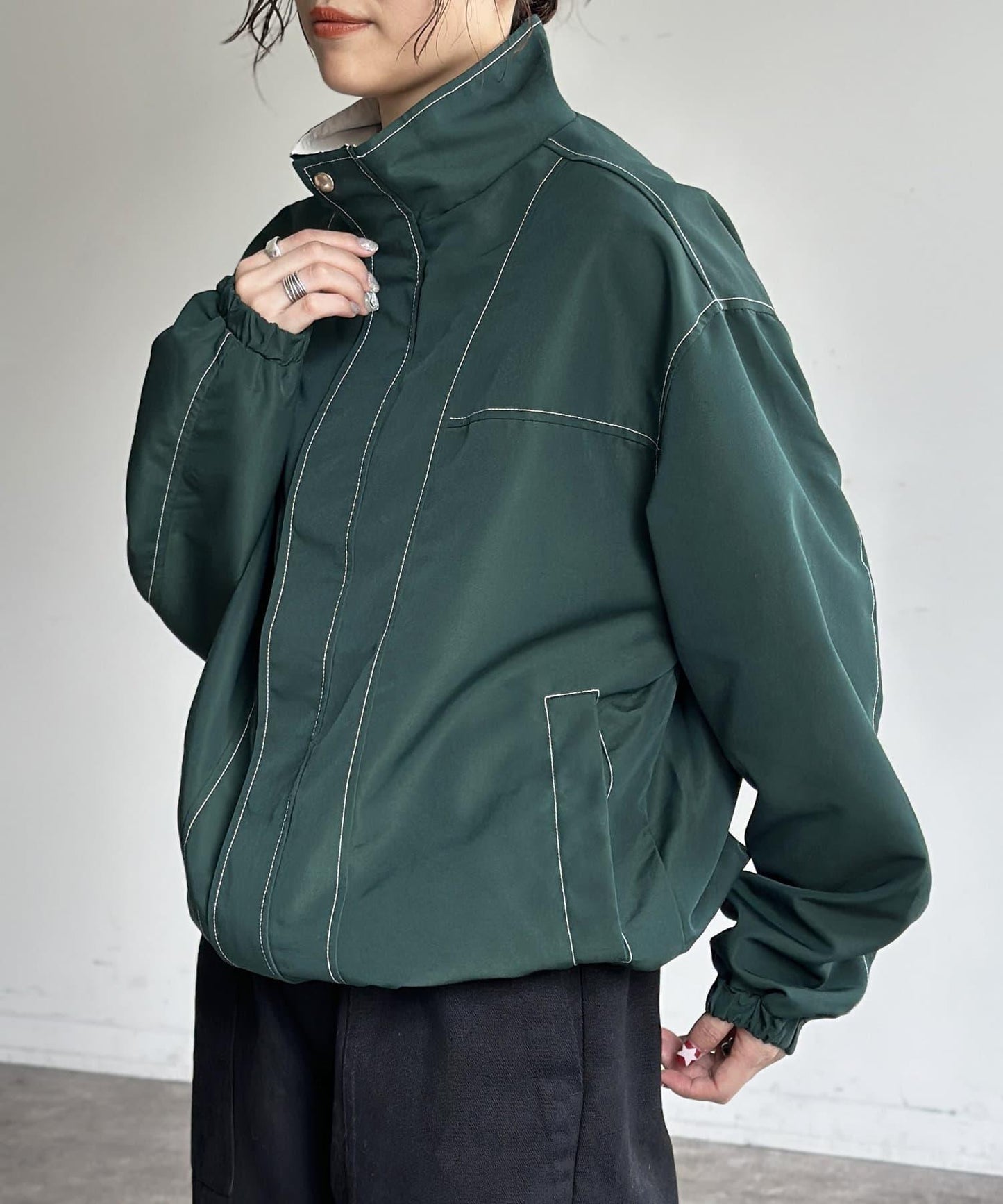 立領針織夾克