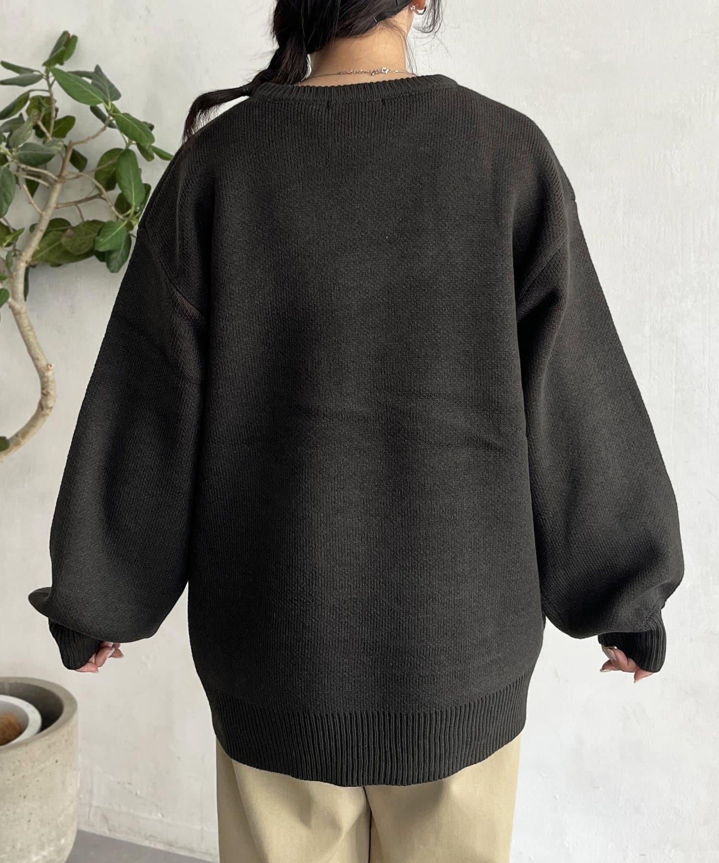 混色提花針織衫