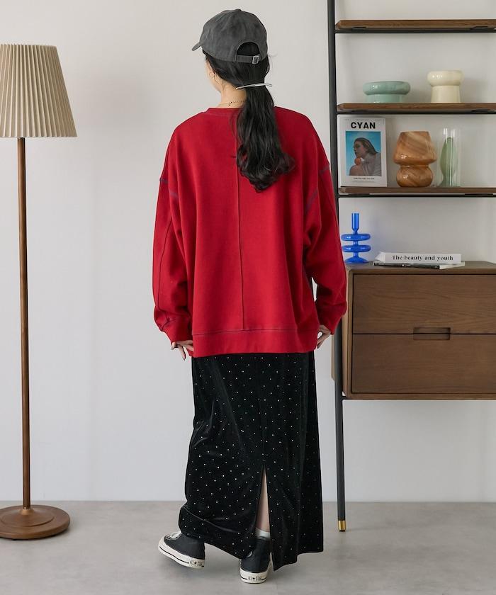 配色拼接 刺繡衛衣