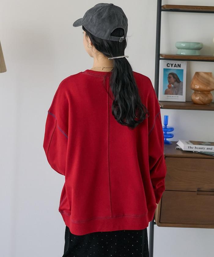 配色拼接 刺繡衛衣