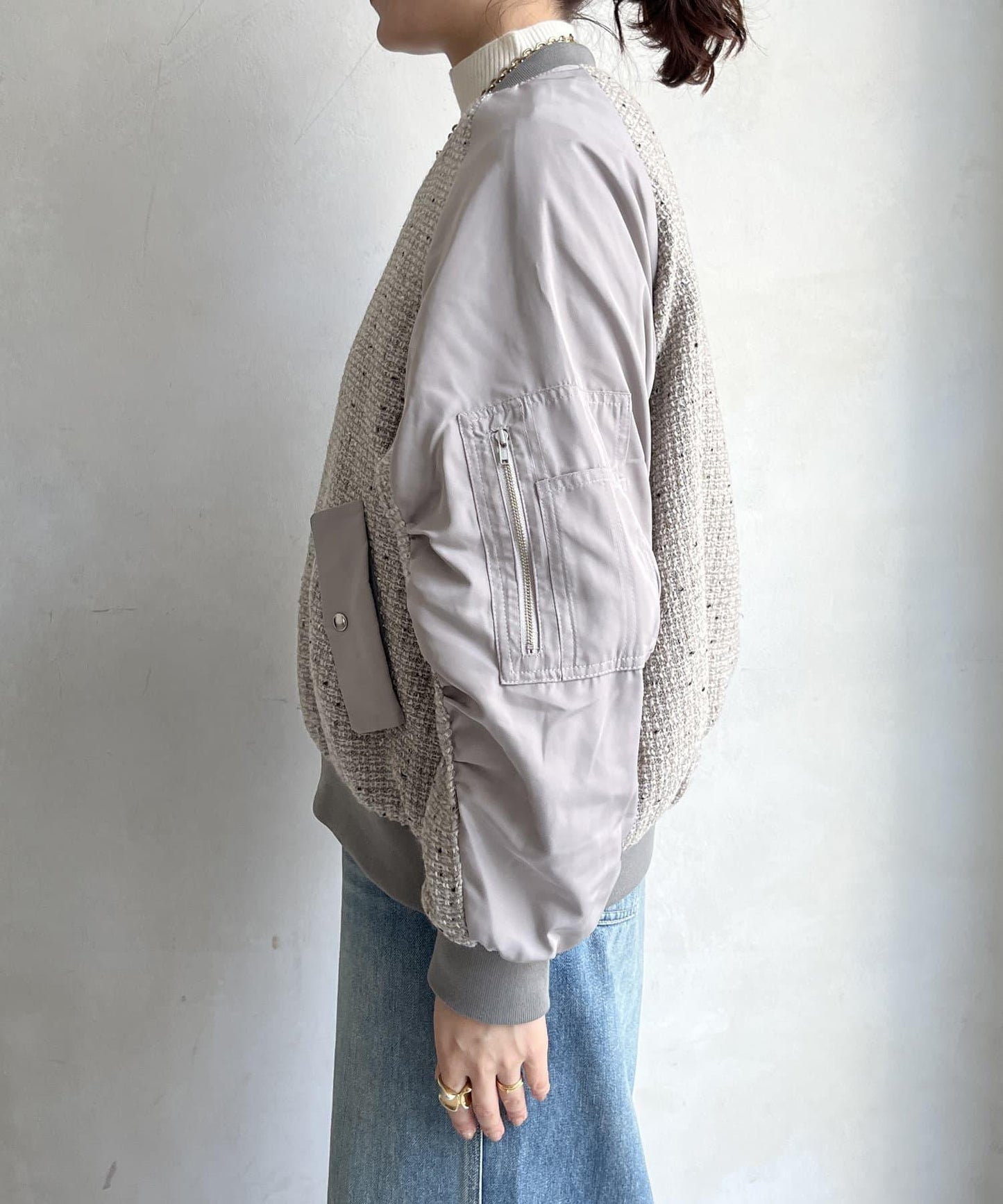 【限定】MA-1袖羊毛呢夾克