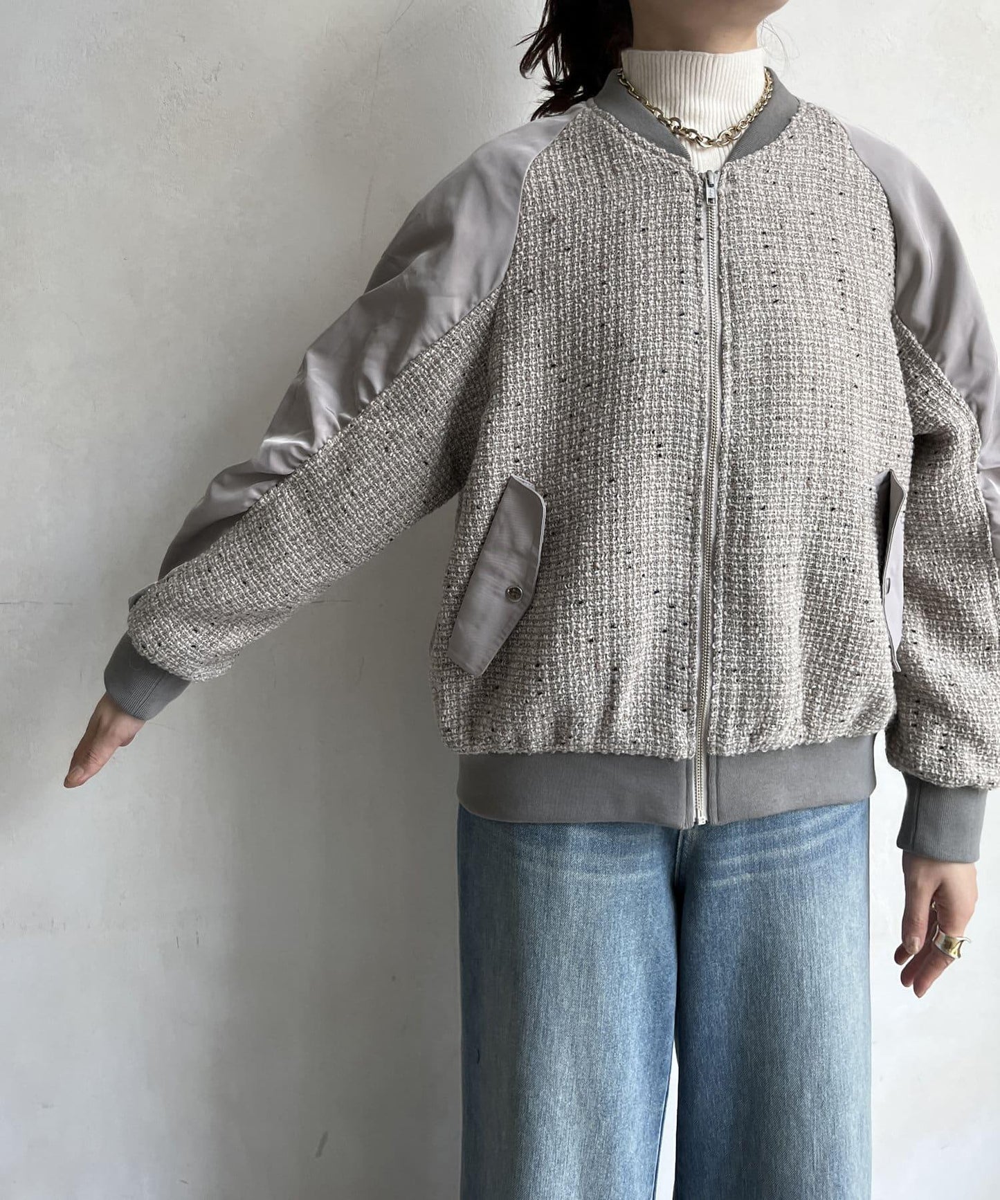 【限定】MA-1袖羊毛呢夾克