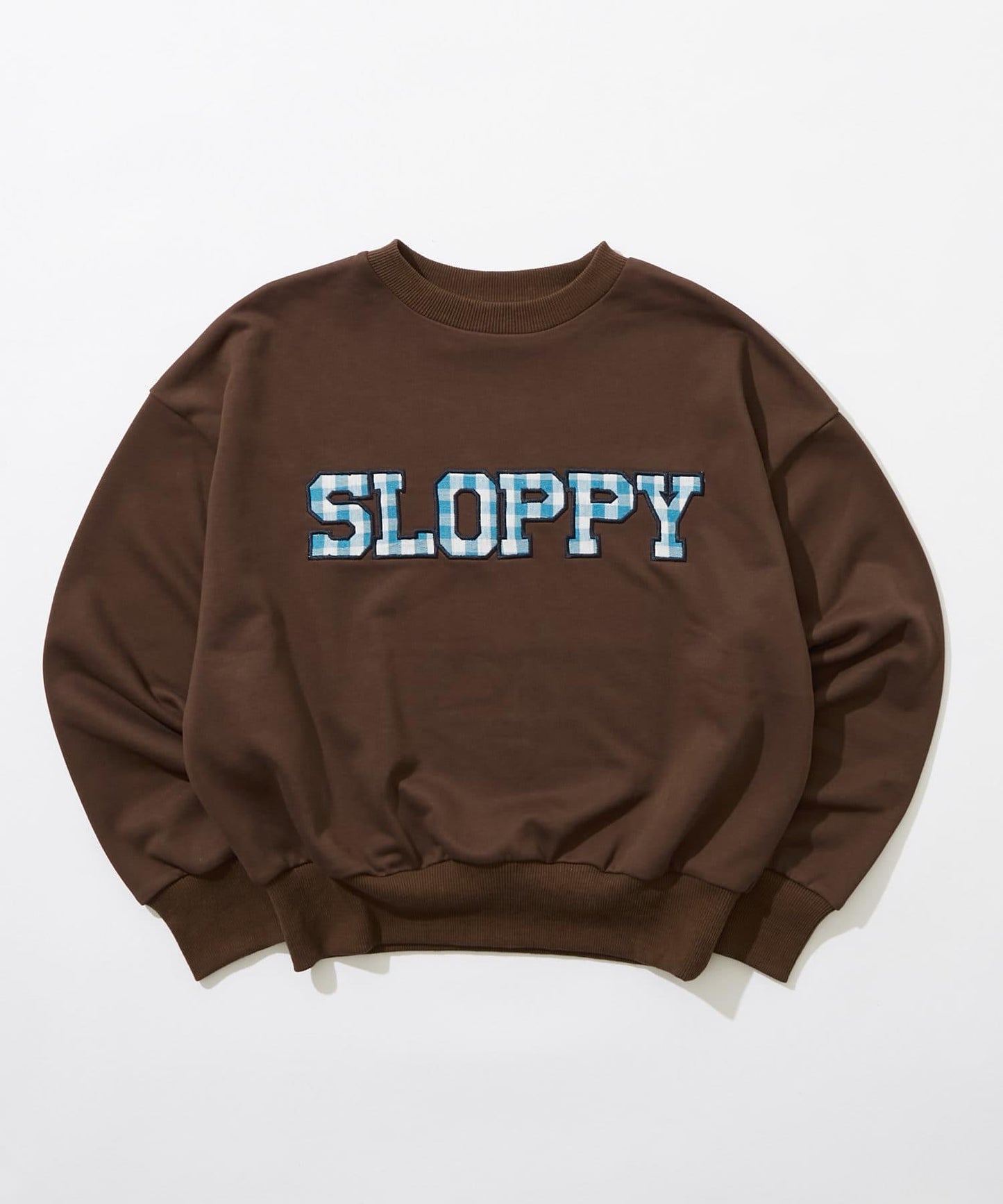 【SLOPPY/斯洛比】格紋刺繡logo毛衣crew