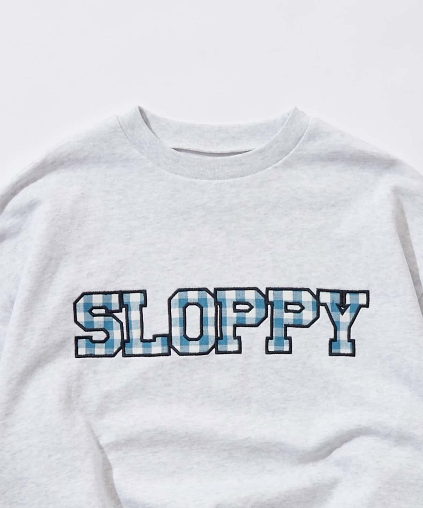 【SLOPPY/斯洛比】格紋刺繡logo毛衣crew