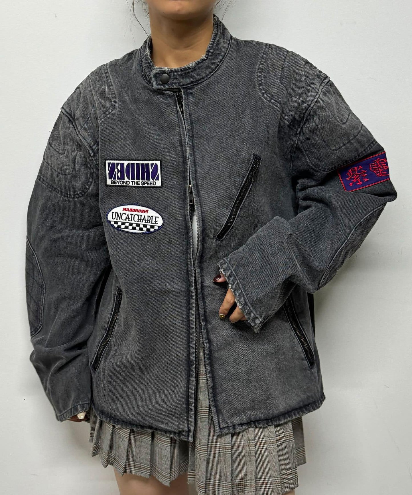 【SHIDEN/紫電】摩托車夾克 -13.5盎司牛仔布/復古