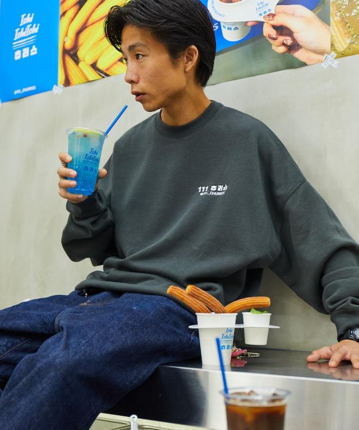 111根麵包條×FREAK'S STORE 大尺寸 後背印花 圓領衛衣