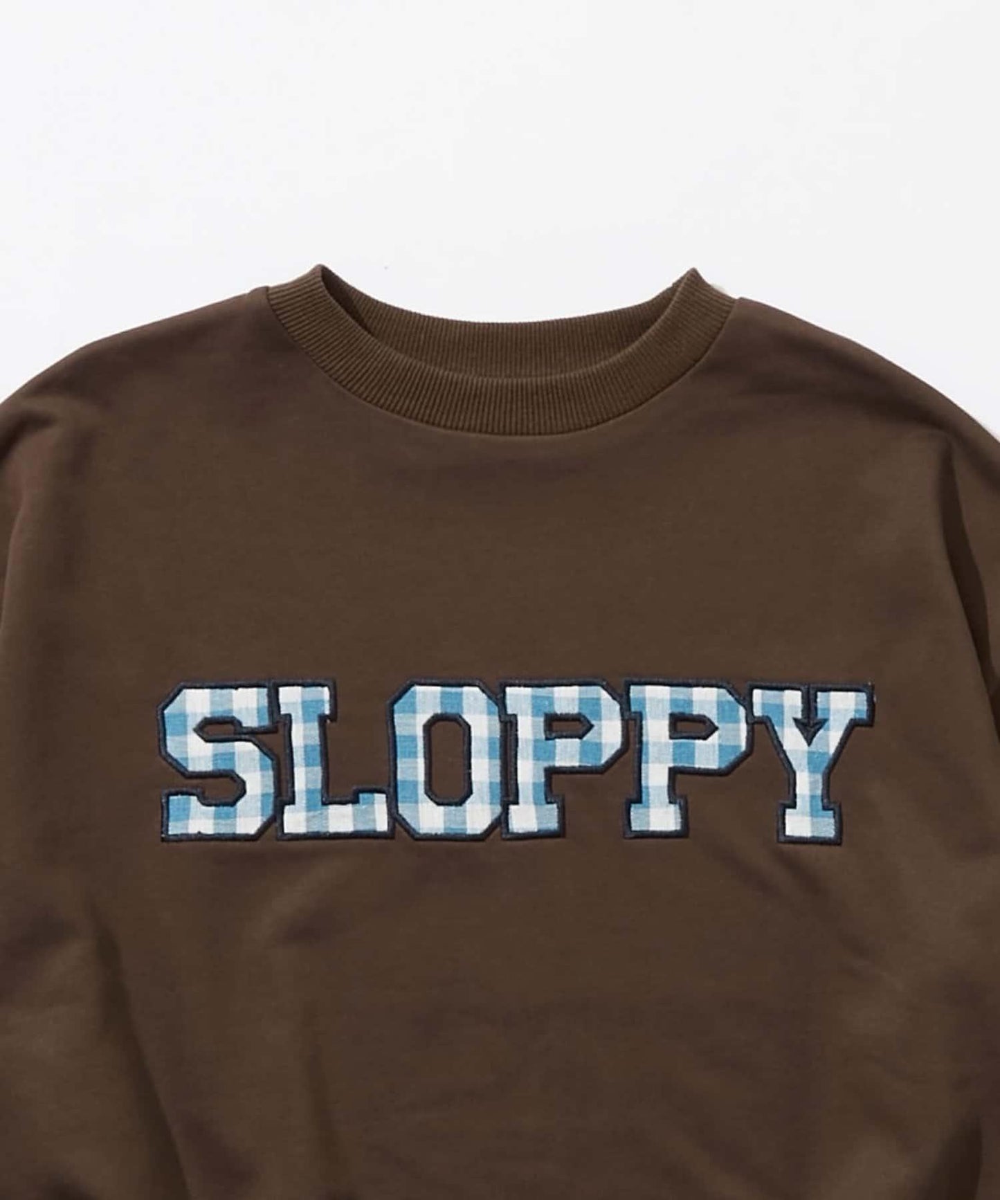 【SLOPPY/斯洛比】格紋刺繡logo毛衣crew