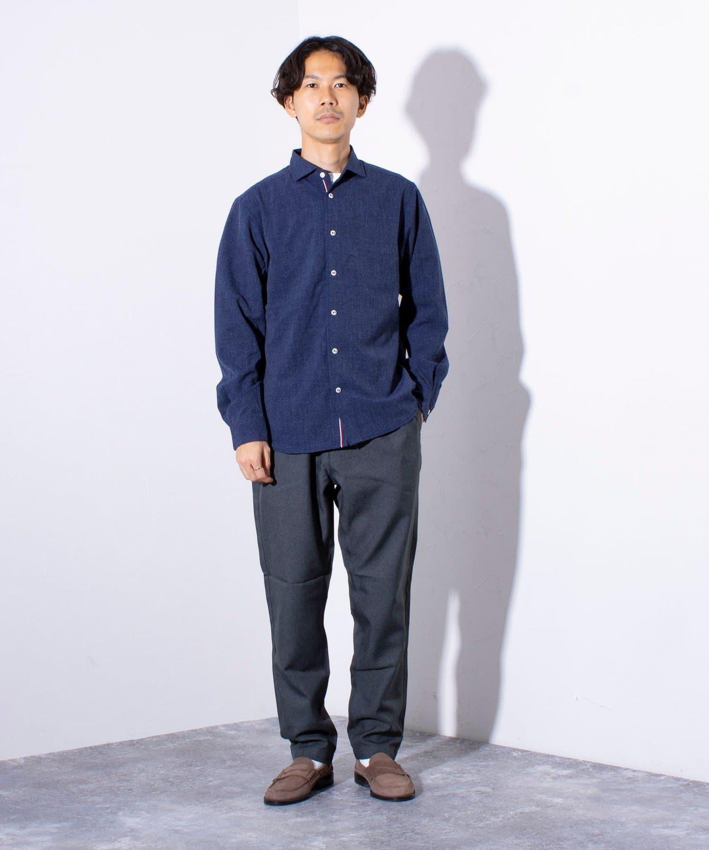 【商務休閒款式】【GLOSTER】羊毛仿 帆布襯衫
