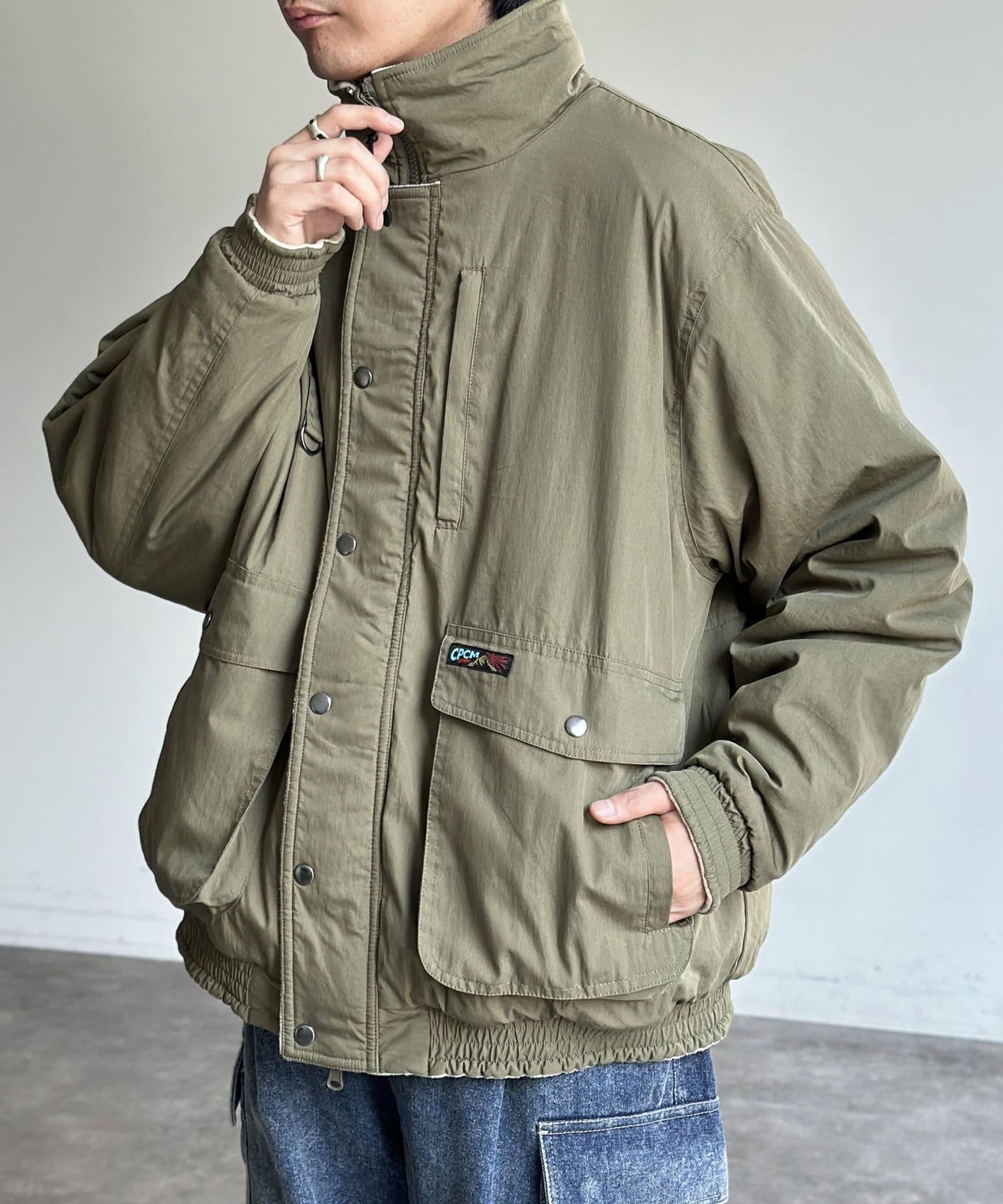 可逆立領夾克