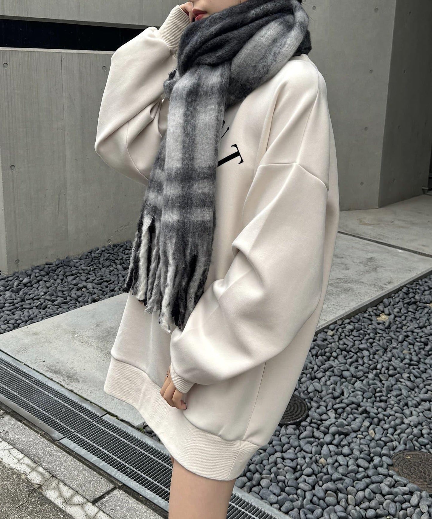多色格子圍巾
