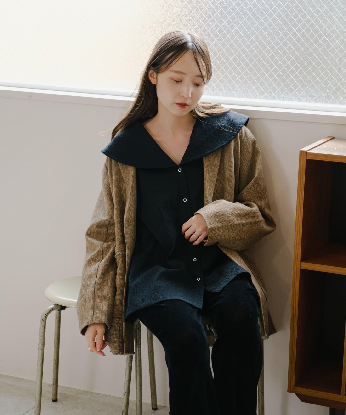 大號彩色長款襯衫
