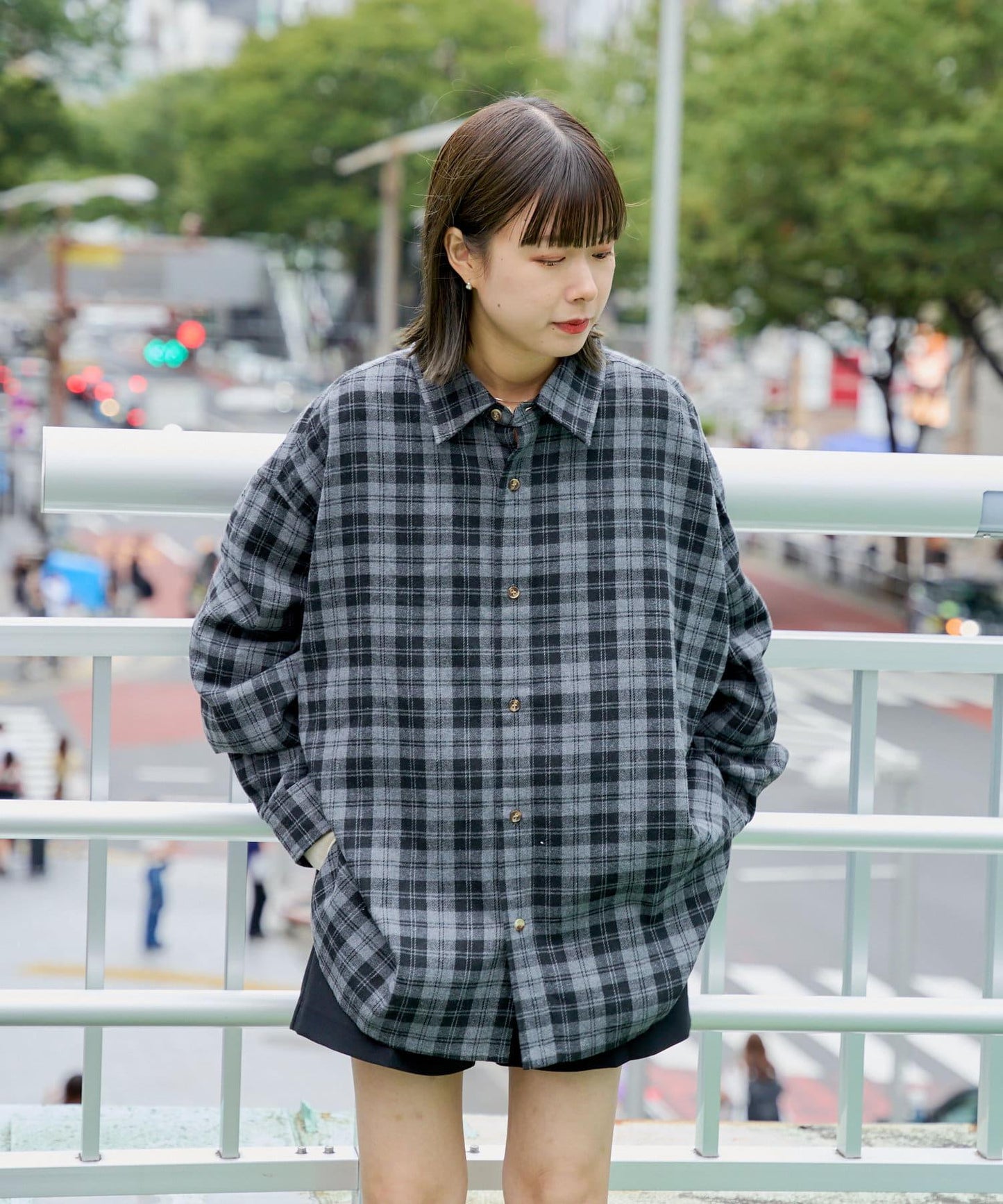 【WHIMSIC】法蘭絨格紋常規領襯衫