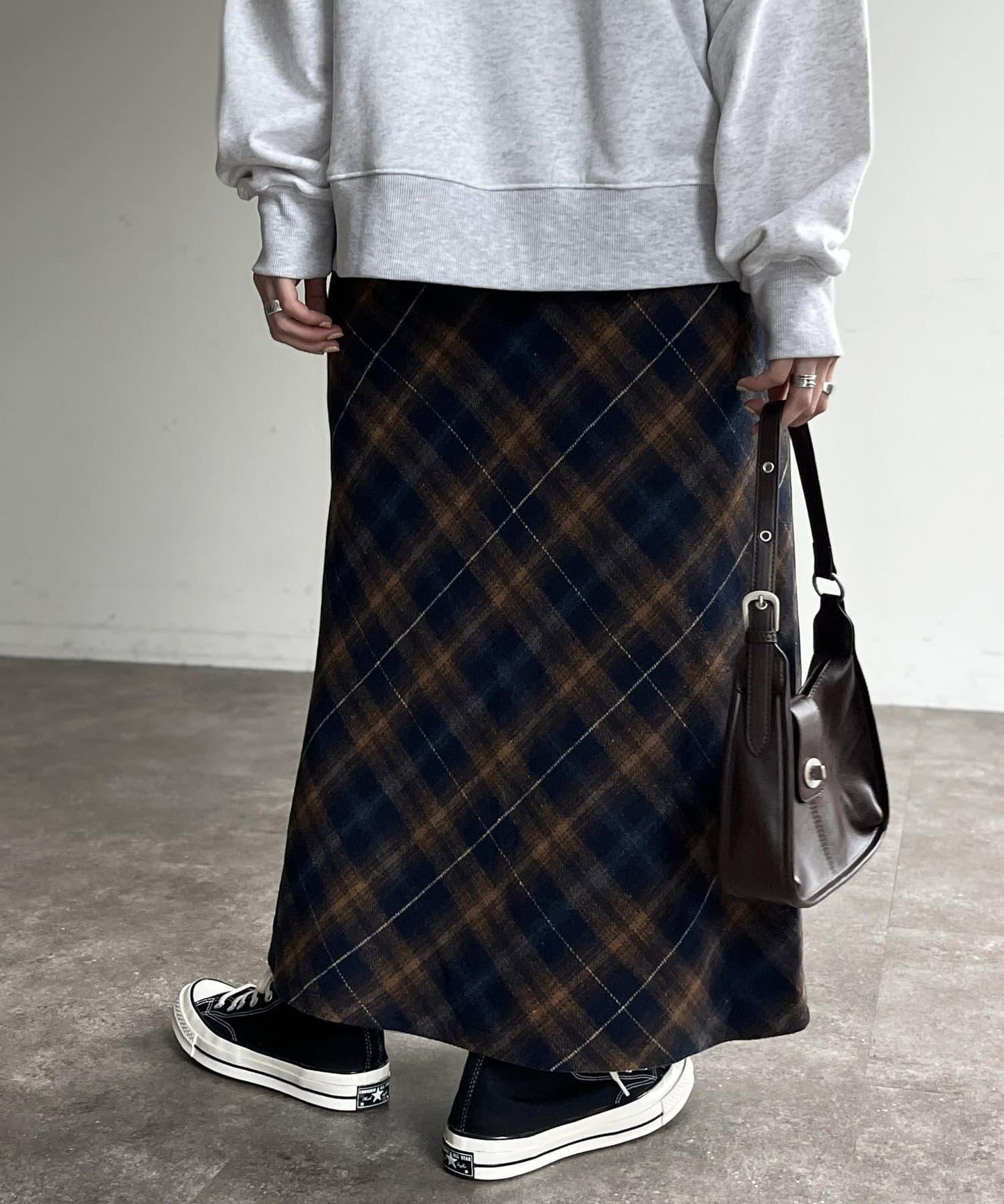 格紋長裙