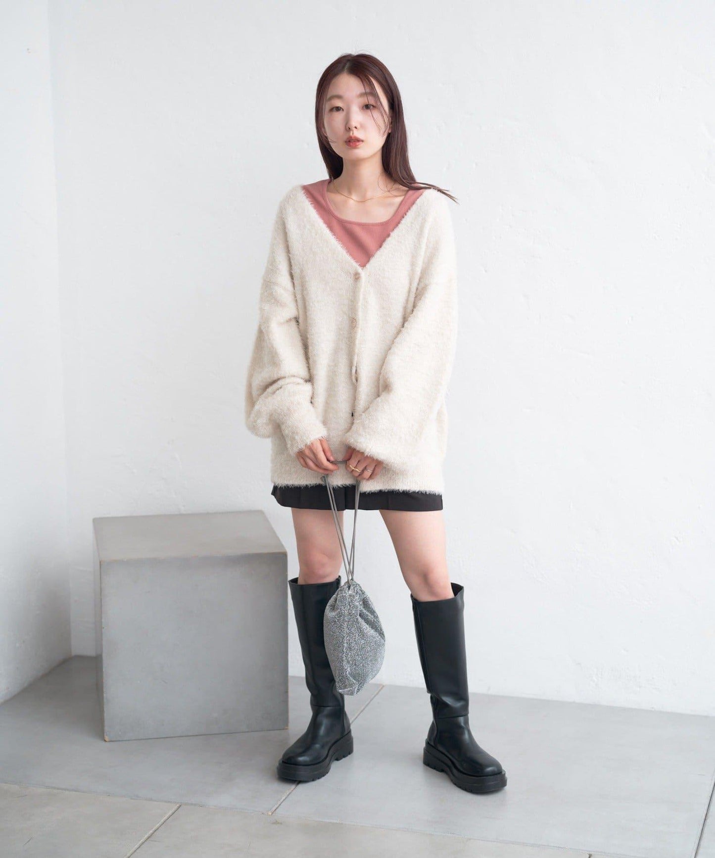 【S.L尺碼展開/4色展開/】閃光絨開衫