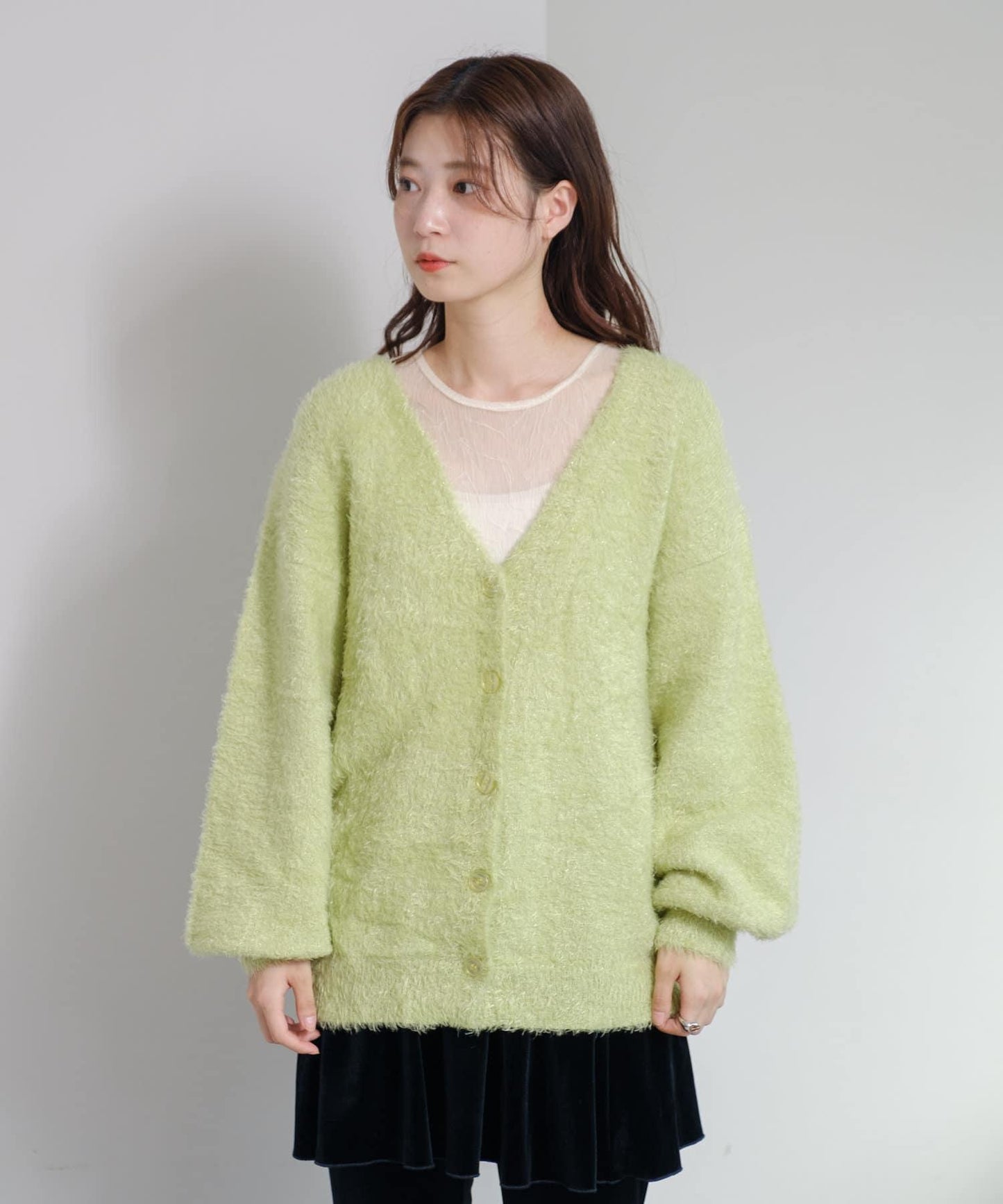 【S.L尺碼展開/4色展開/】閃光絨開衫
