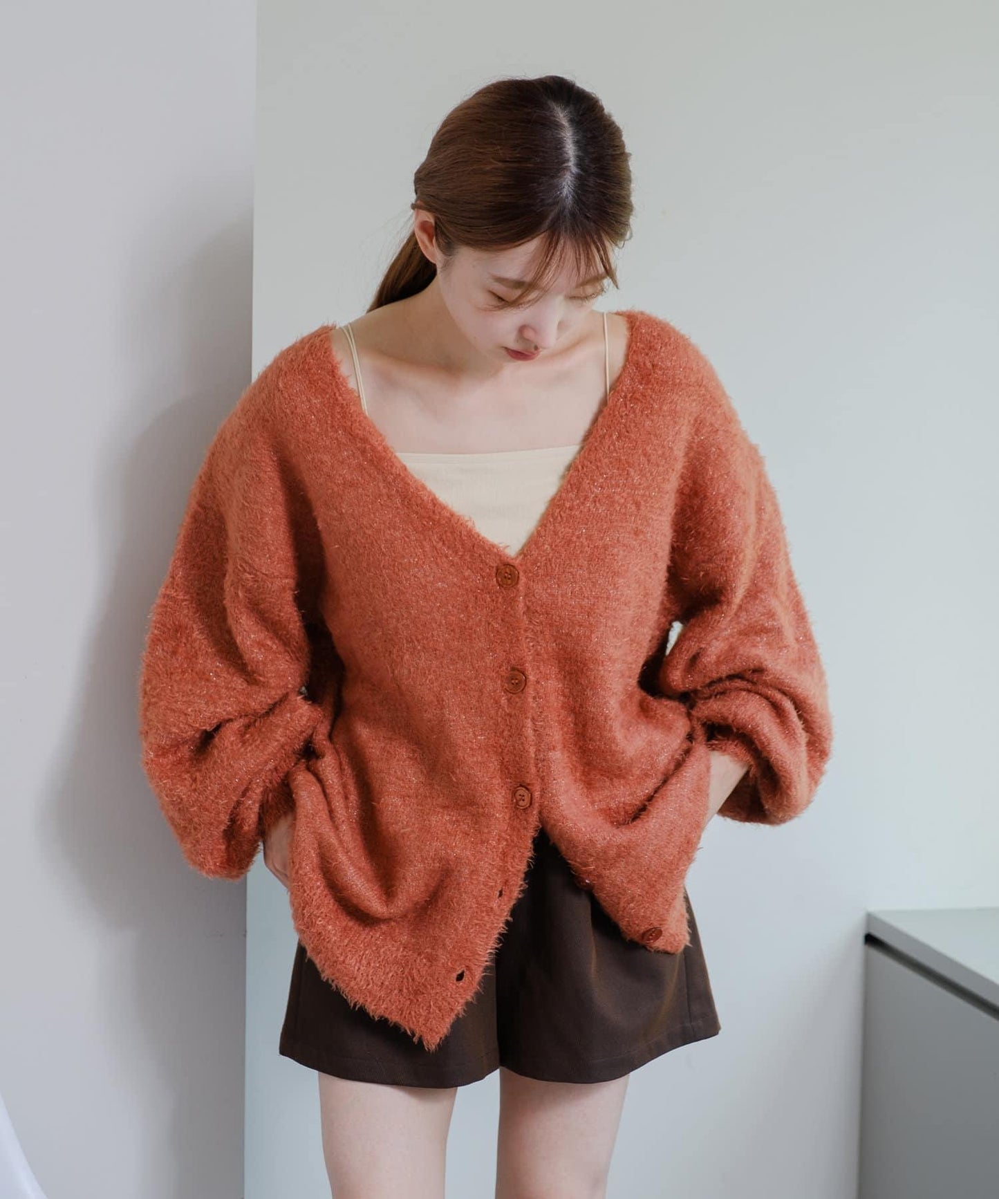 【S.L尺碼展開/4色展開/】閃光絨開衫
