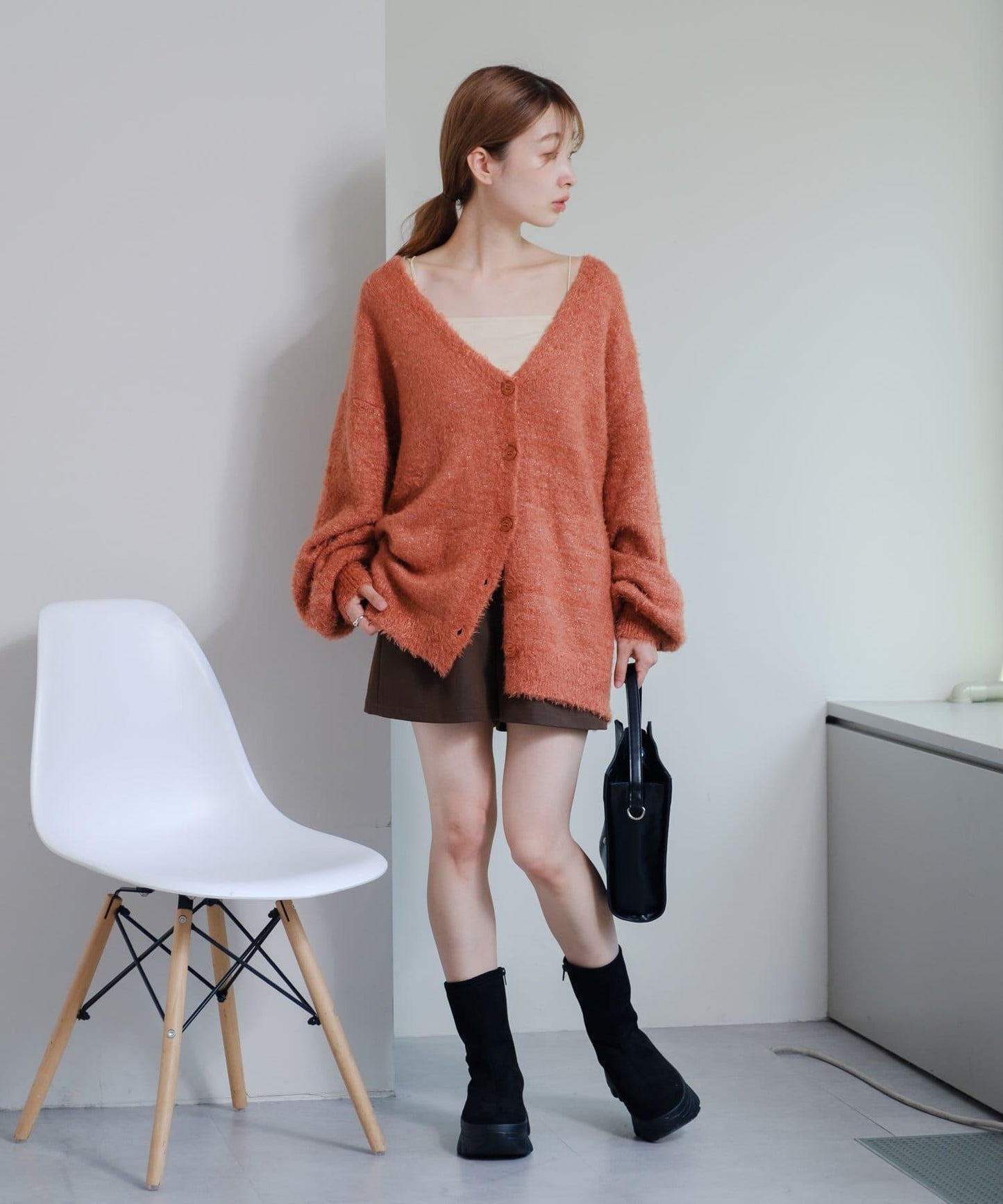 【S.L尺碼展開/4色展開/】閃光絨開衫