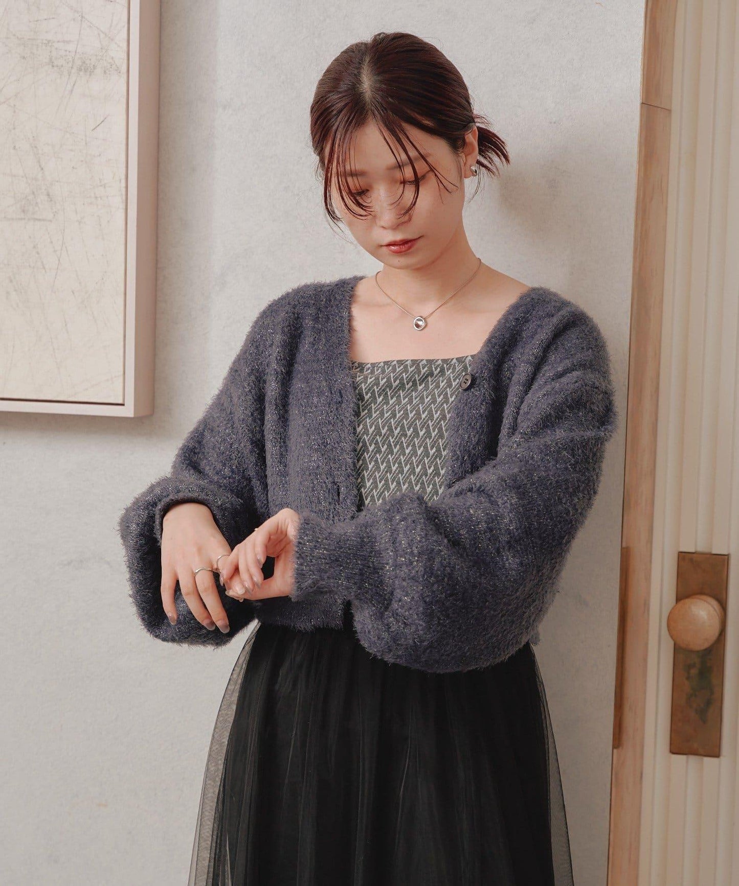 【S.L尺碼展開/4色展開/】閃光絨開衫