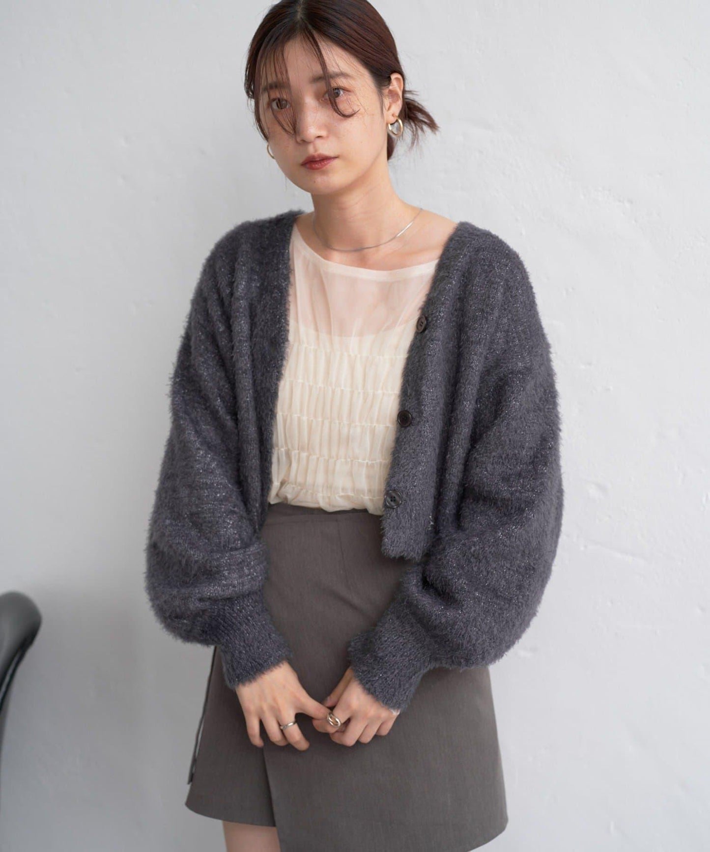 【S.L尺碼展開/4色展開/】閃光絨開衫