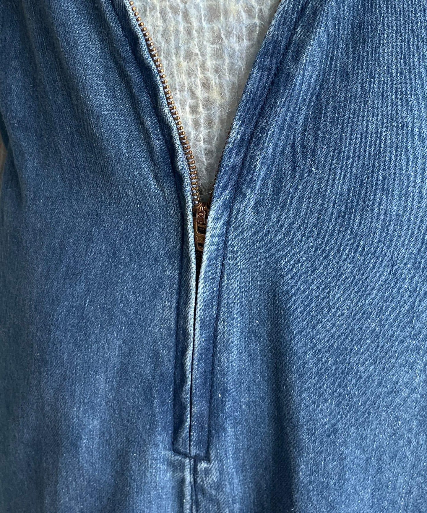 細帶牛仔前開拉鍊工裝連體褲