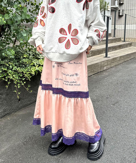 【HELLO.SANFRANCISCO/你好,舊金山】雙面緞繡花邊裙