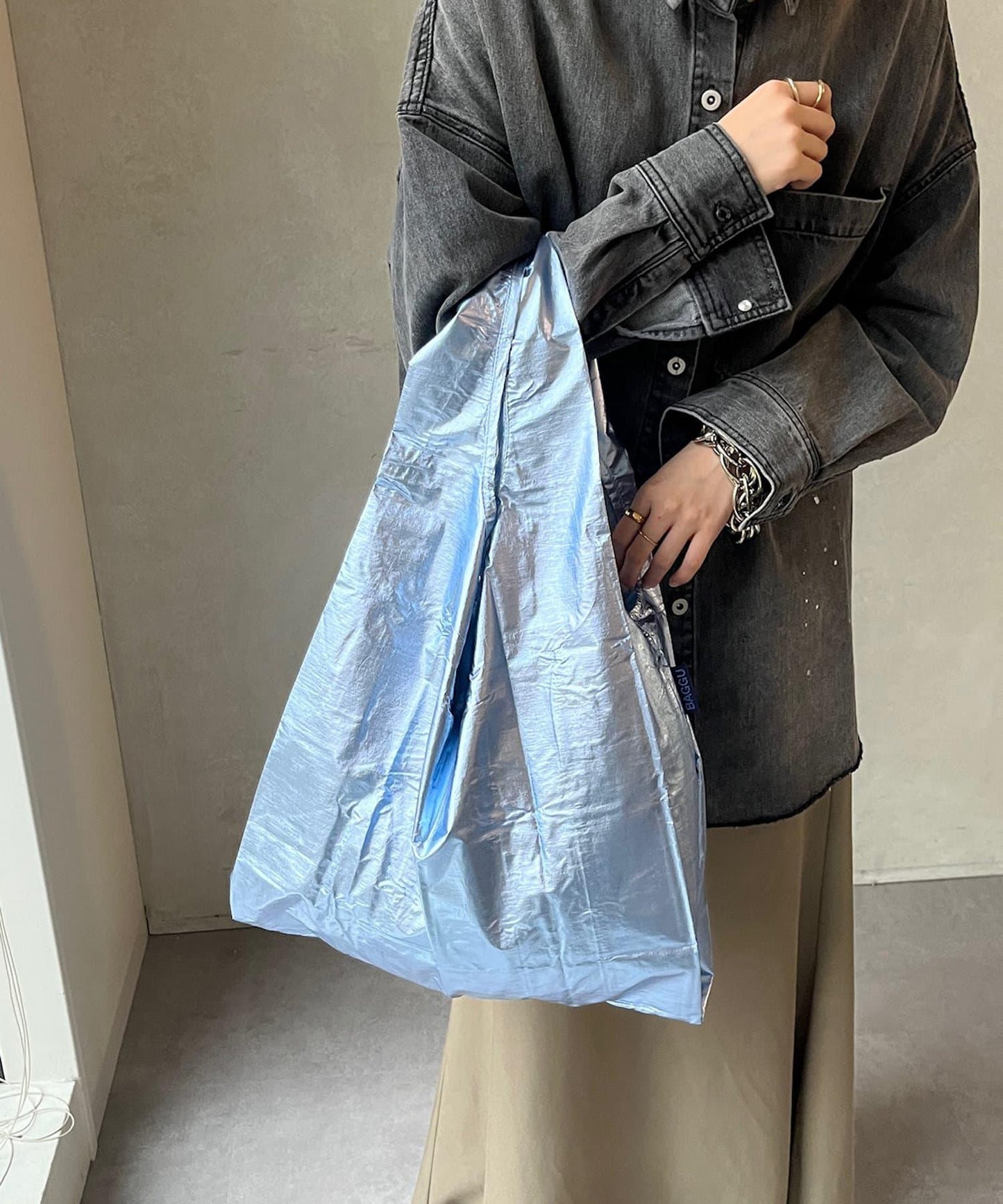【BAGGU/巴谷】24小時標準購物袋 金屬款