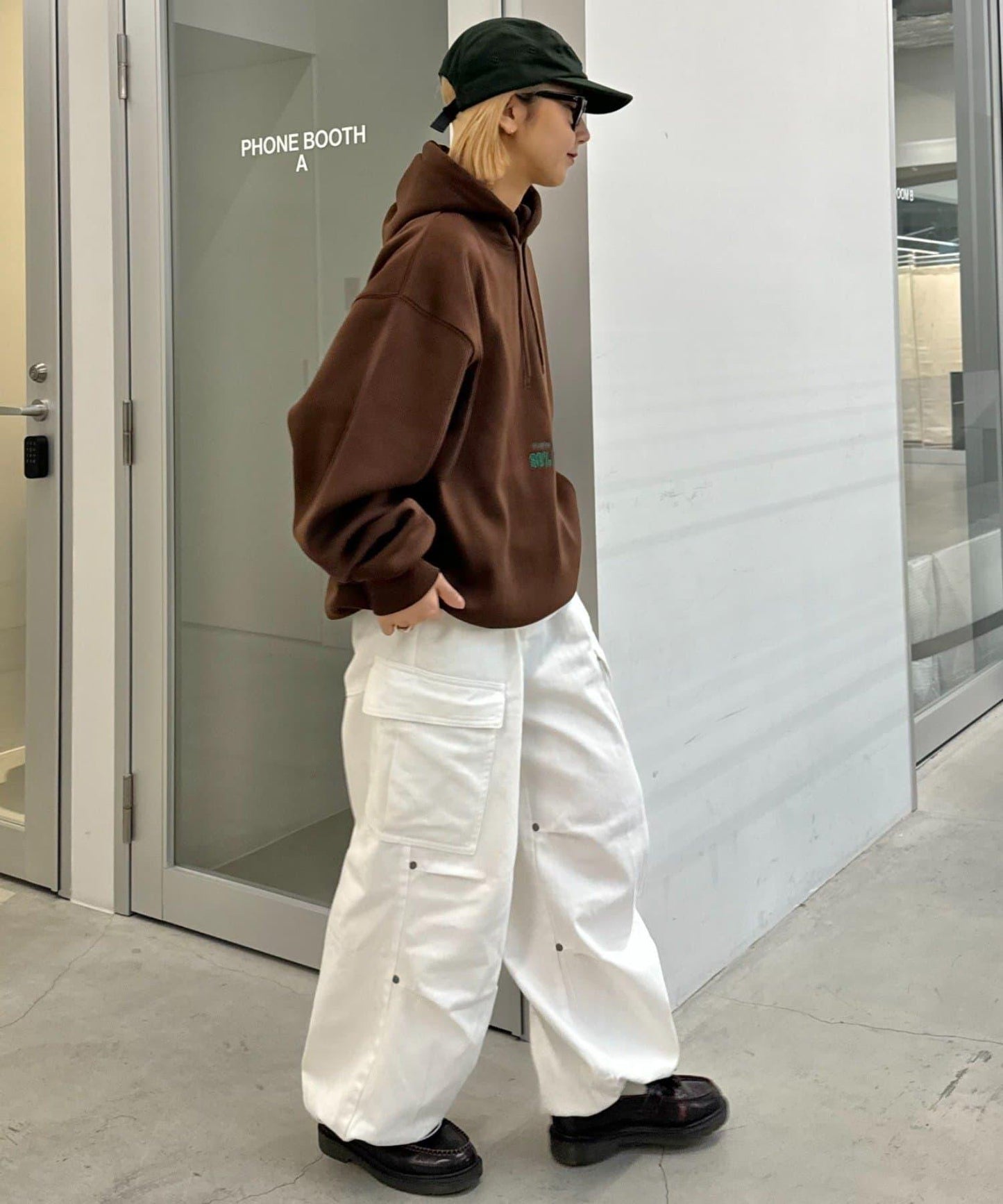 褶皺寬鬆多口袋工裝褲