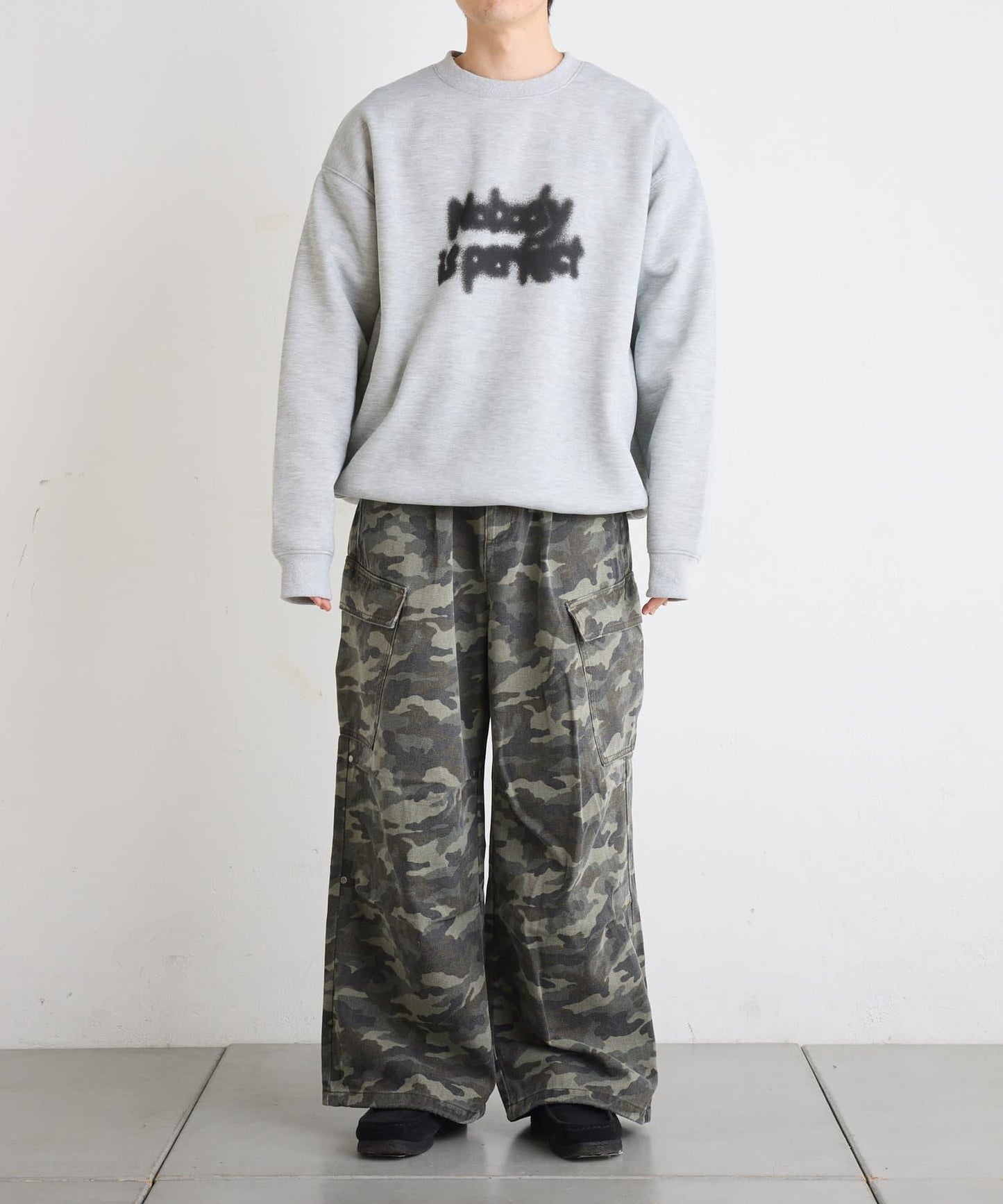 褶皺寬鬆多口袋工裝褲