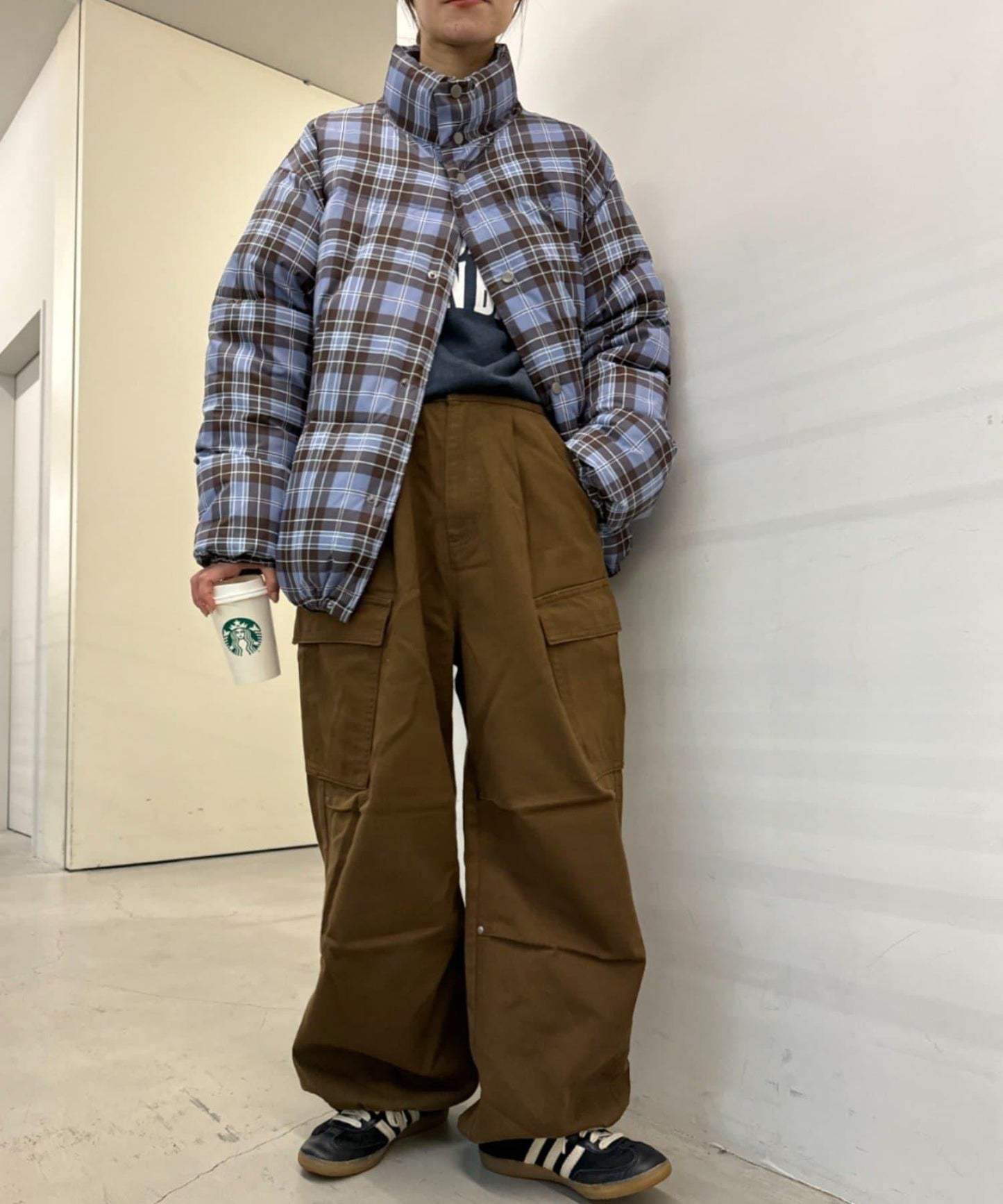 褶皺寬鬆多口袋工裝褲