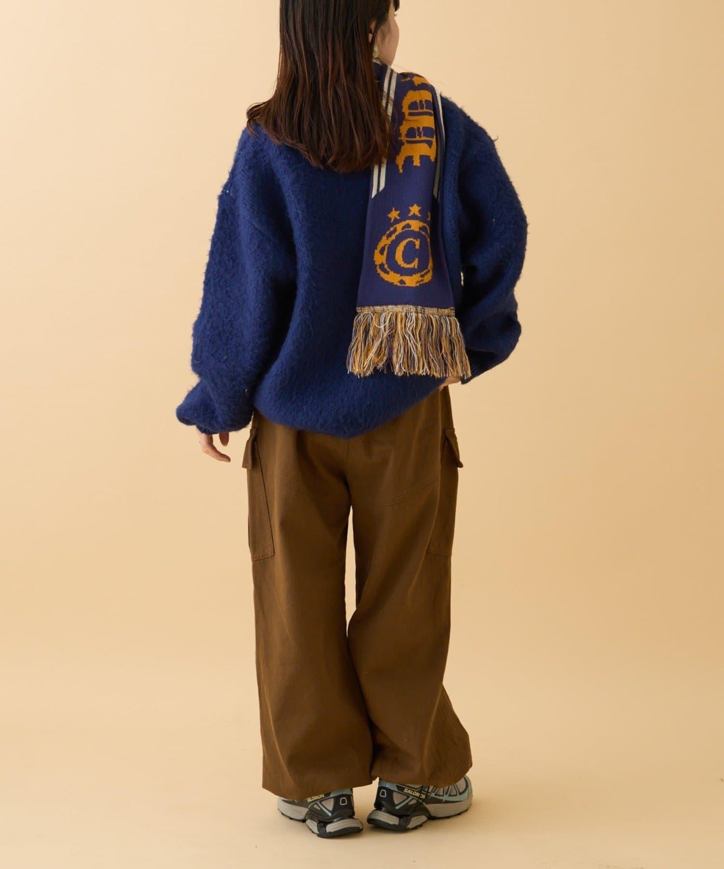 褶皺寬鬆多口袋工裝褲