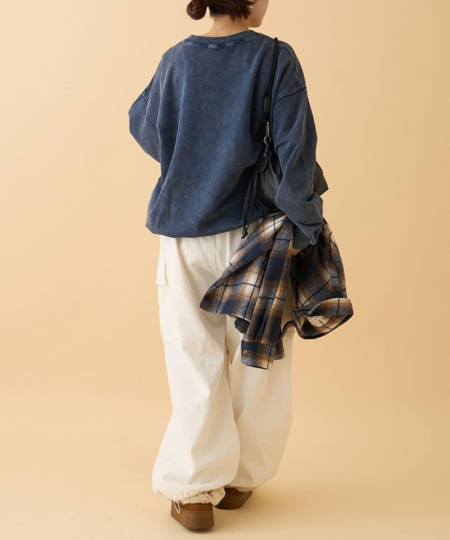 褶皺寬鬆多口袋工裝褲