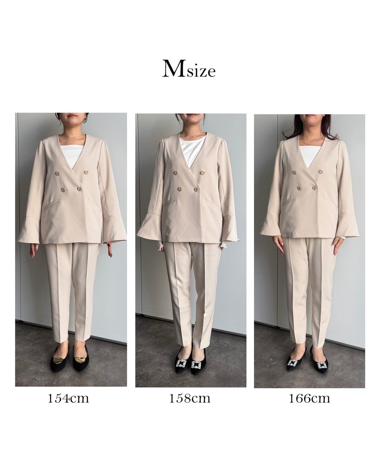 【媽媽監修!禮服單品】雙排扣喇叭袖V領夾克