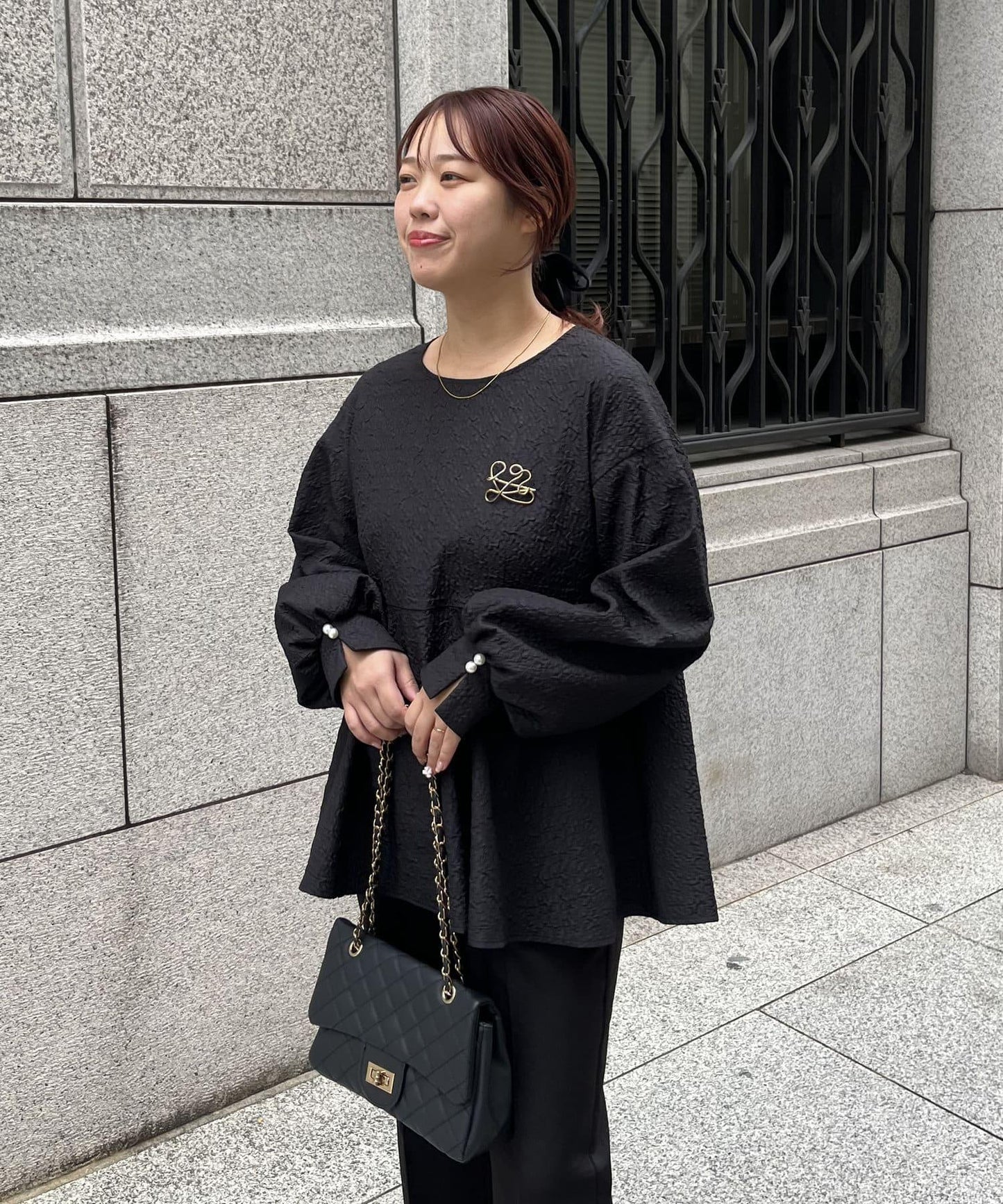 【媽媽監修!禮服單品】氣球袖提花荷葉邊上衣
