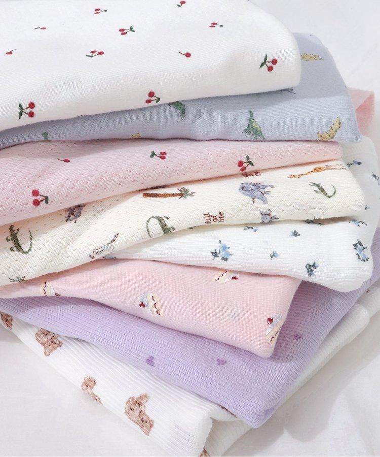 嬰兒長袖法蘭絨連體衣 總花紋