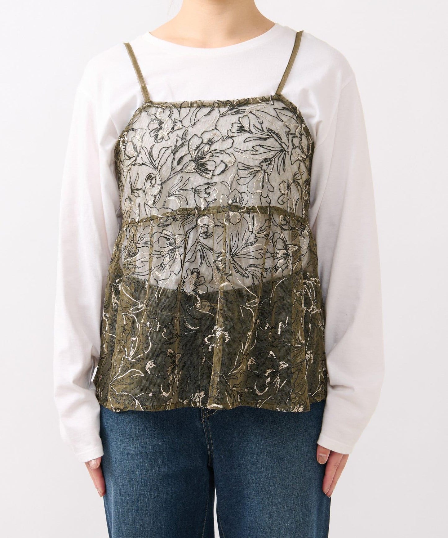 蕾絲刺繡背心